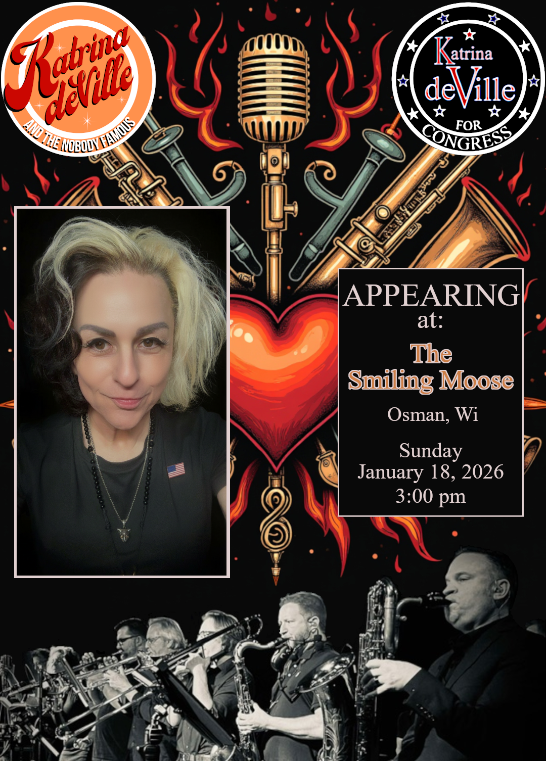 Katrina deVille and The Nobody Famous at The Smiling Moose!