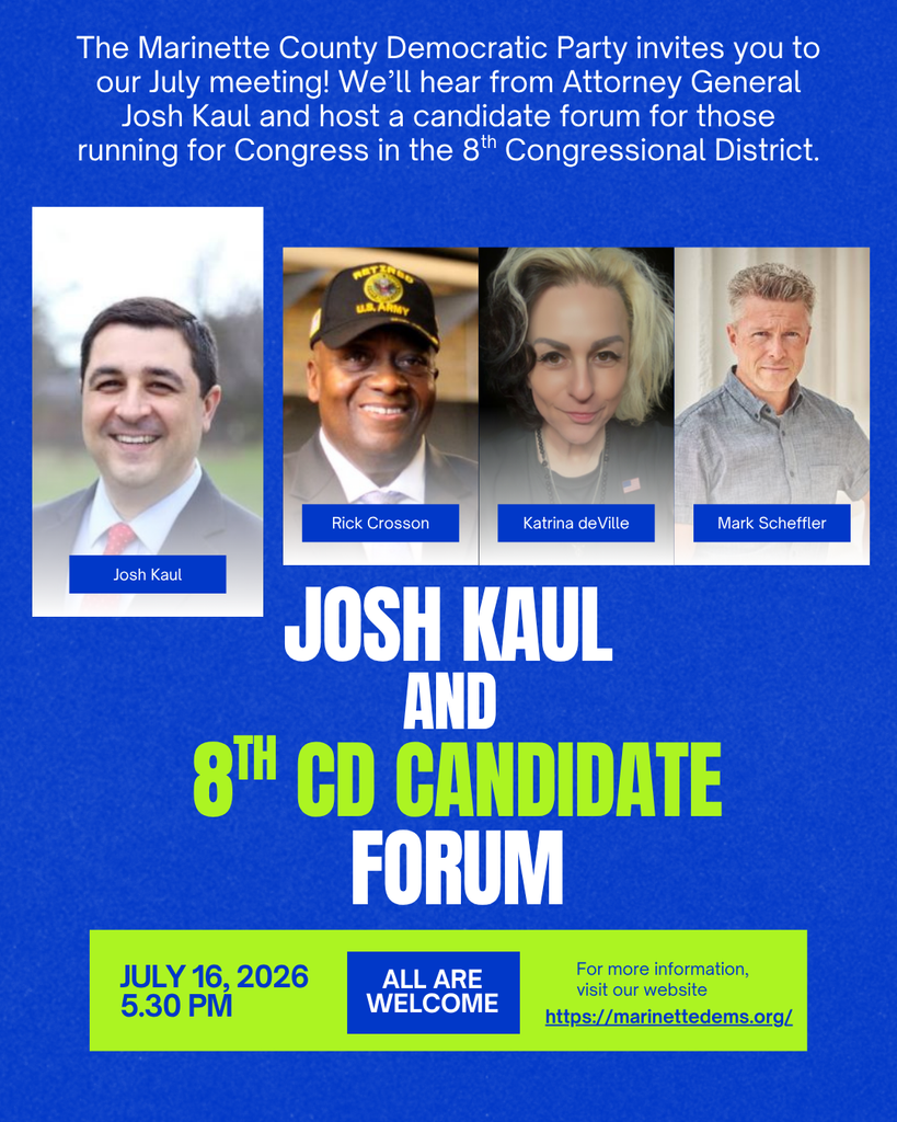 Marinette 8th Congressional District Forum with Attorney General Josh Kaul