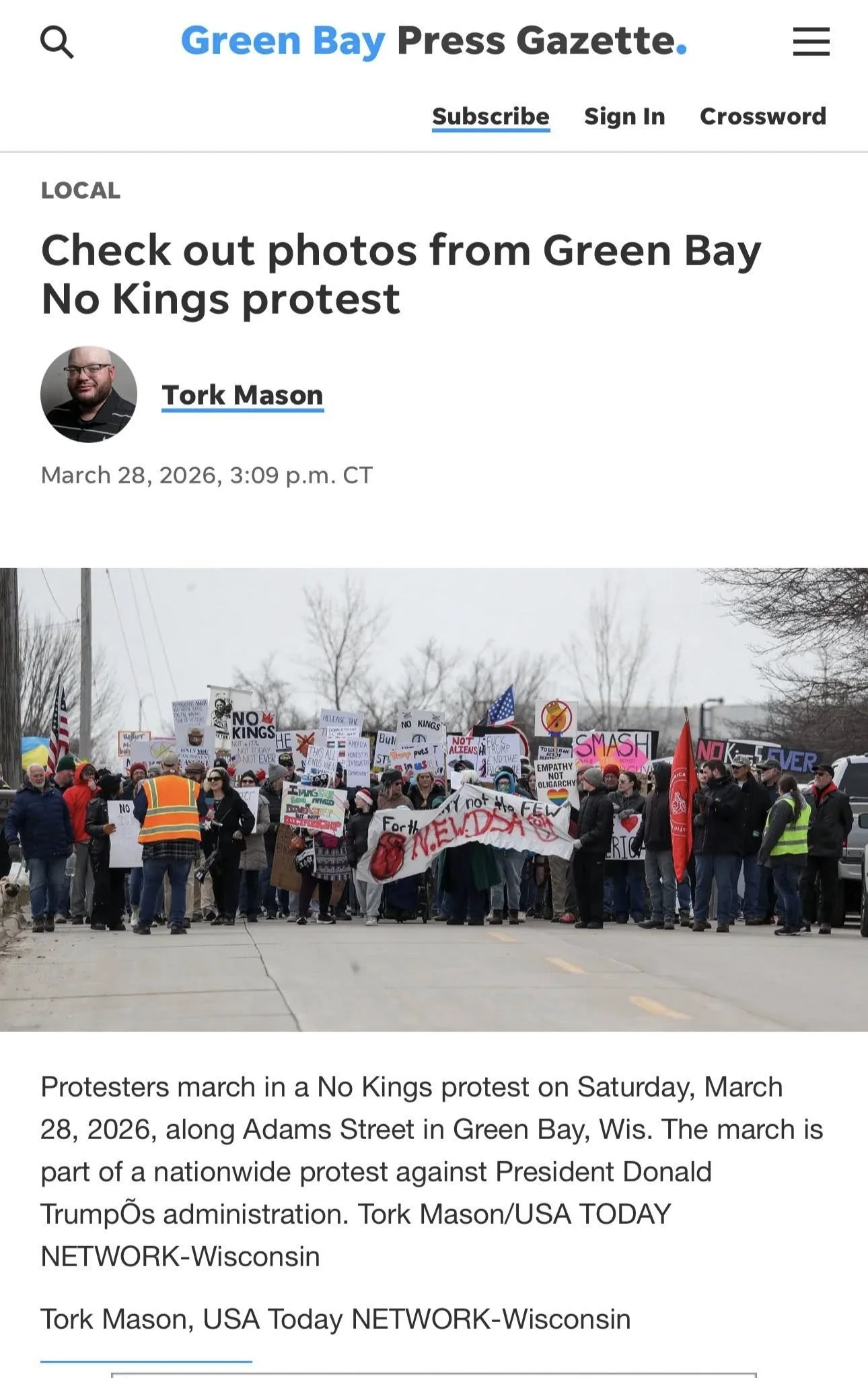 No Kings 3 - Green Bay - Someone familiar is on the left in this pic ;)