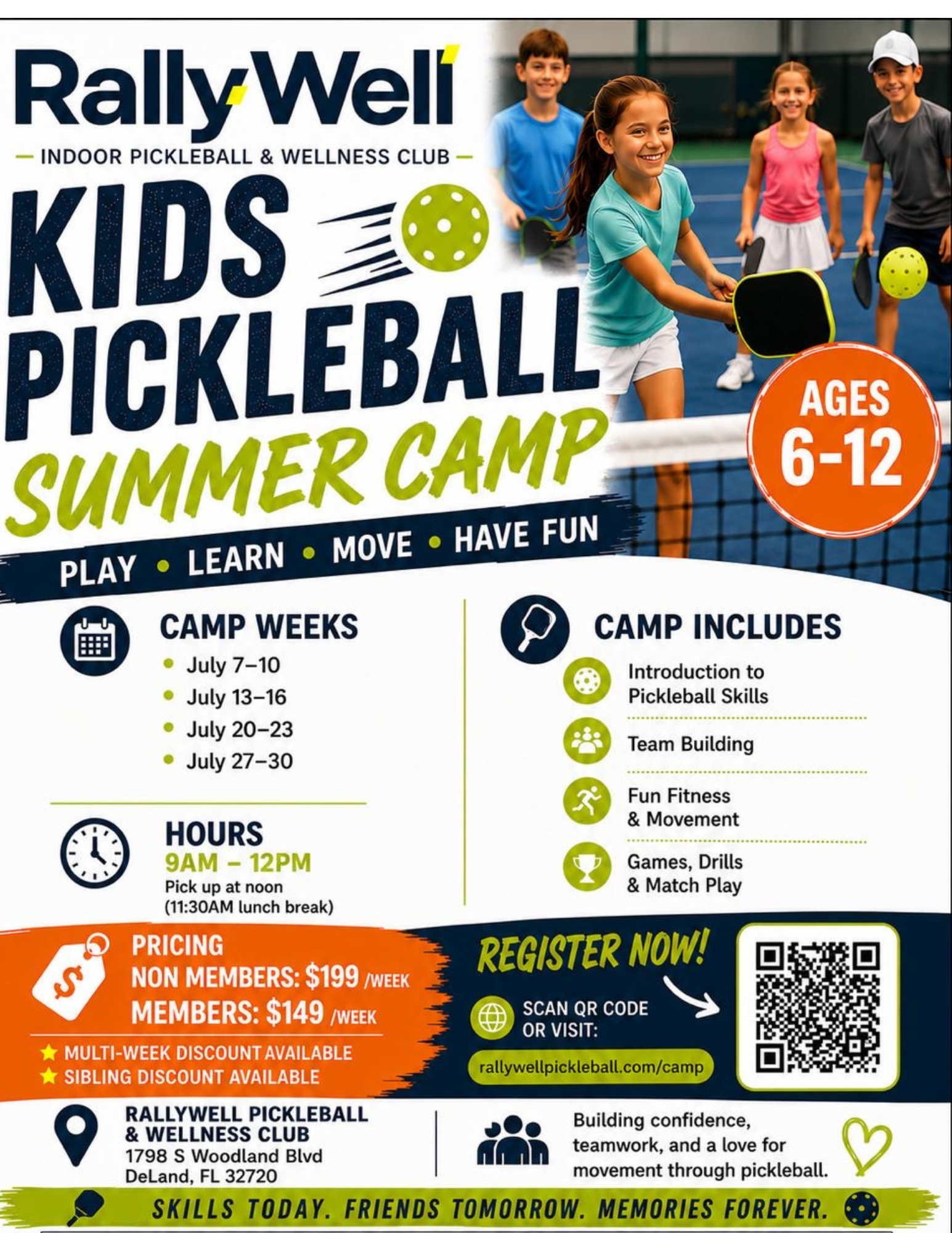 kids pickleball camp