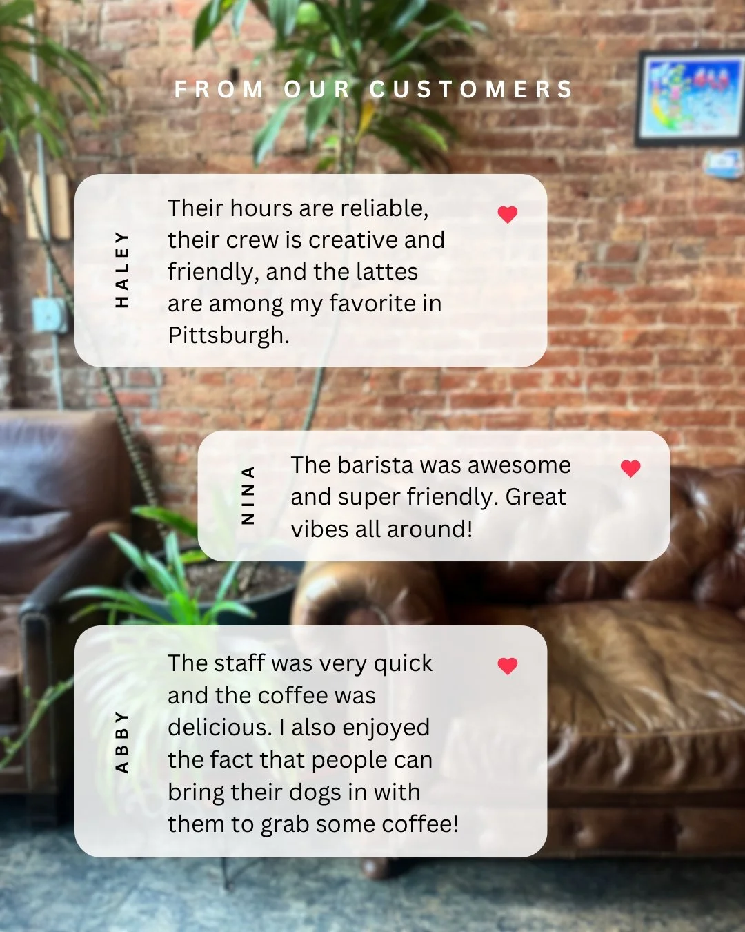 We love to hear from our customers and we'd love to feature you on our next post! What's your favorite thing about our cozy Lawrenceville coffee shop?