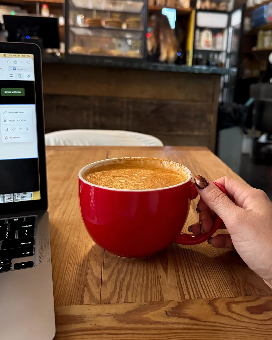 Working from Inkwell with a dirty chai&hellip; peak productivity unlocked.