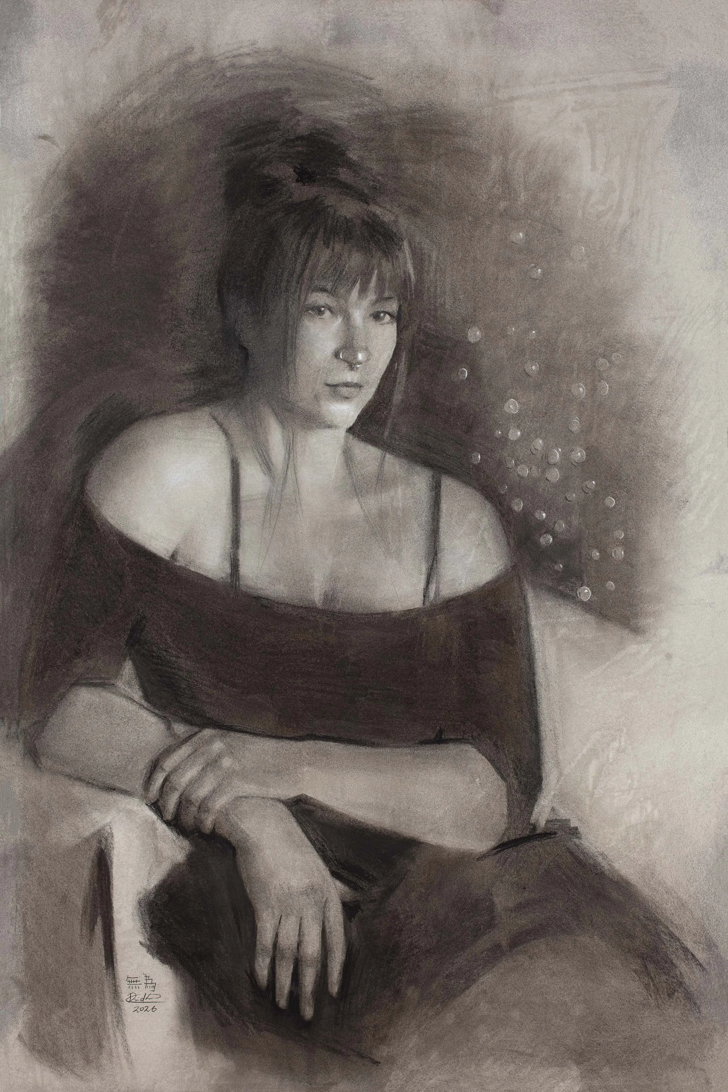 Logical Commitment, 20X30" Charcoal & chalk on toned paper – 2026