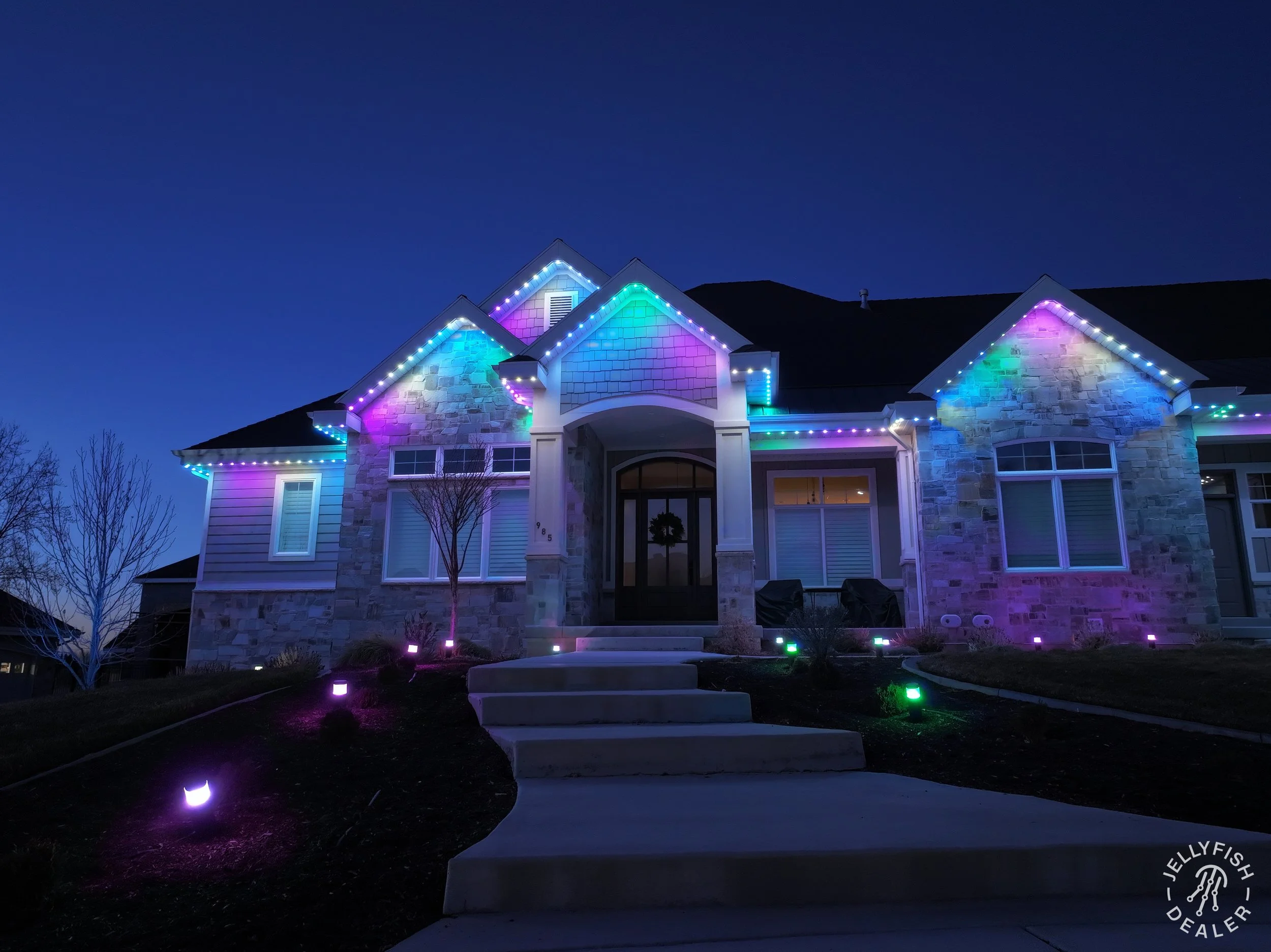 Vibrant, dynamic color-changing presets tailored for holidays and special events, fully controlled from a smartphone.