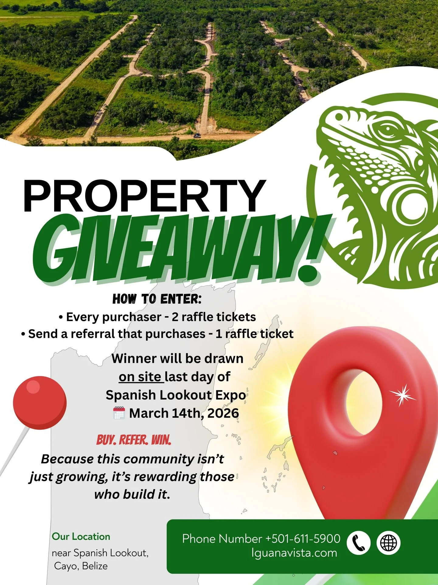 Giving more. Growing together. 🌱

As Iguana Vista Estates continues to grow, so does our gratitude. That&rsquo;s why we&rsquo;re giving back in a BIG WAY! A lot giveaway to celebrate this community we&rsquo;re building together.
Because this journey