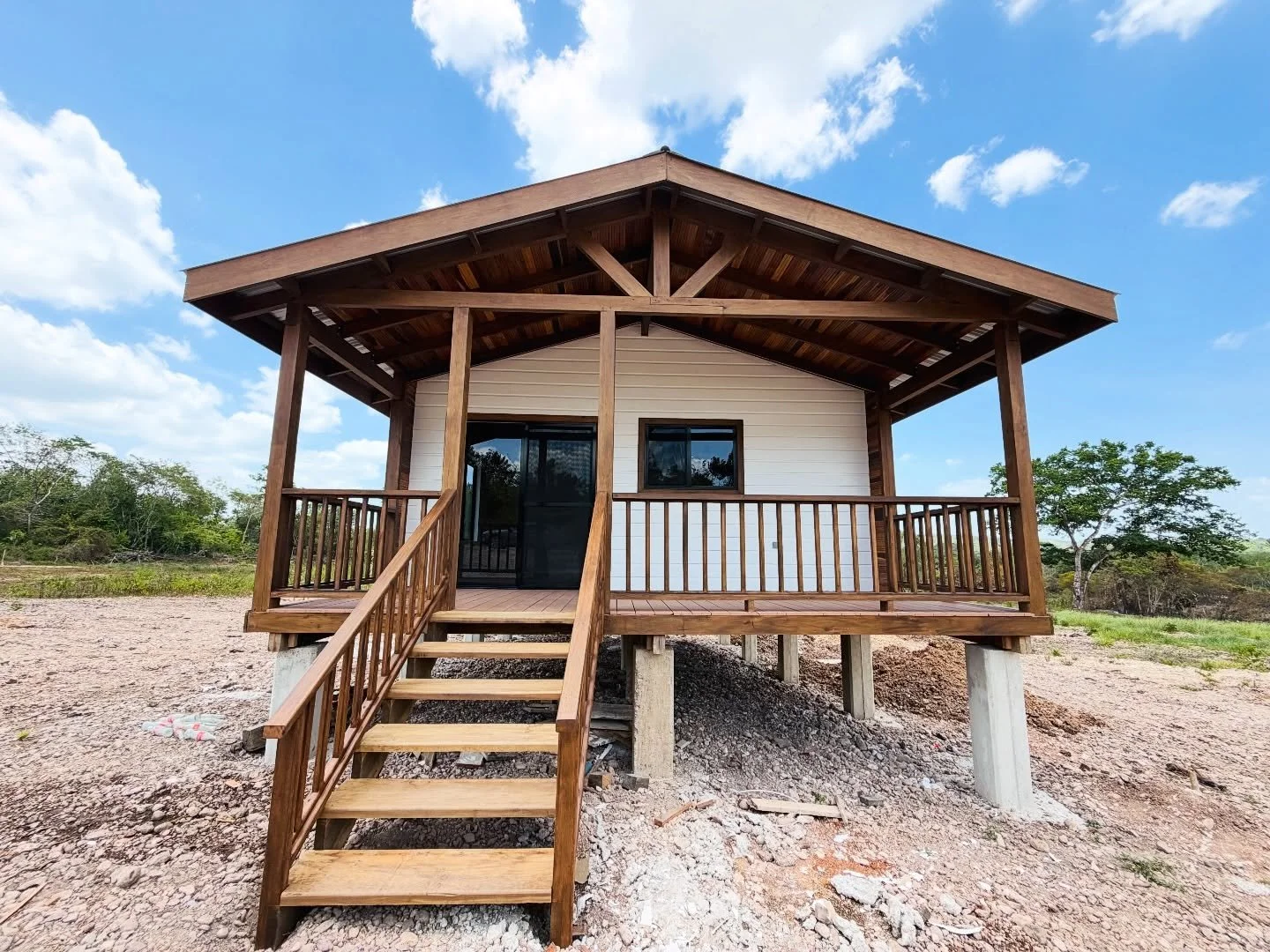 A few more touches can completely transform a house into a home!

Since installation we&rsquo;ve added floating shelves, pendant lighting, bathroom tiling, septic installation, and the main staircase, it is all coming together on this beautiful 2 bed