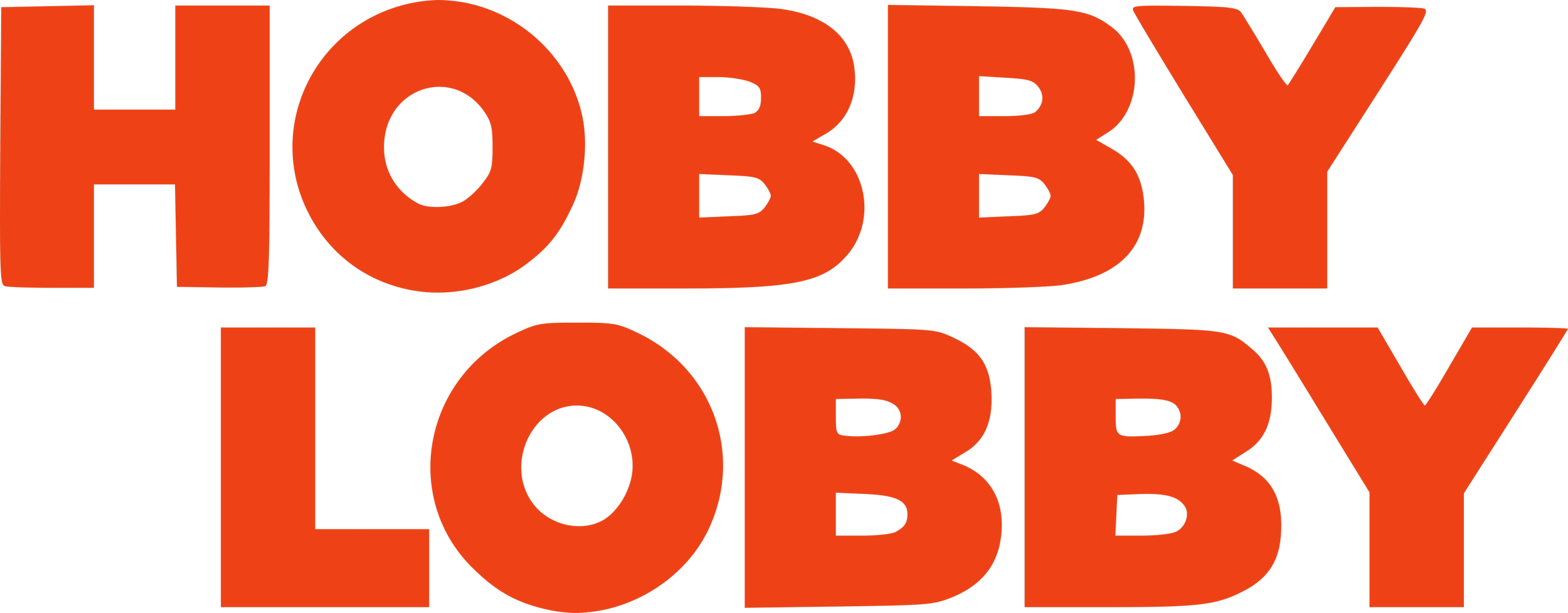 Text reading 'HOBBY LOBBY' in bold orange letters with a black background.