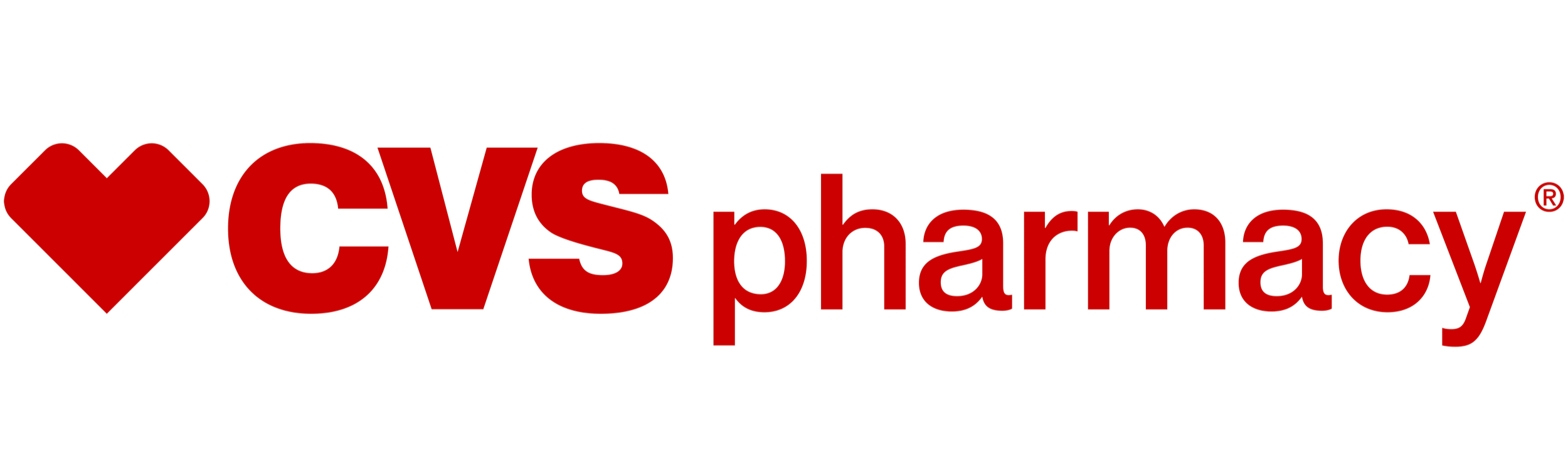 CVS Pharmacy logo with a red heart symbol and the text 'CVS pharmacy' in red.