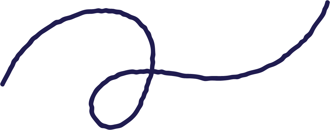 Hand-drawn squiggle line dark ink on transparent background.