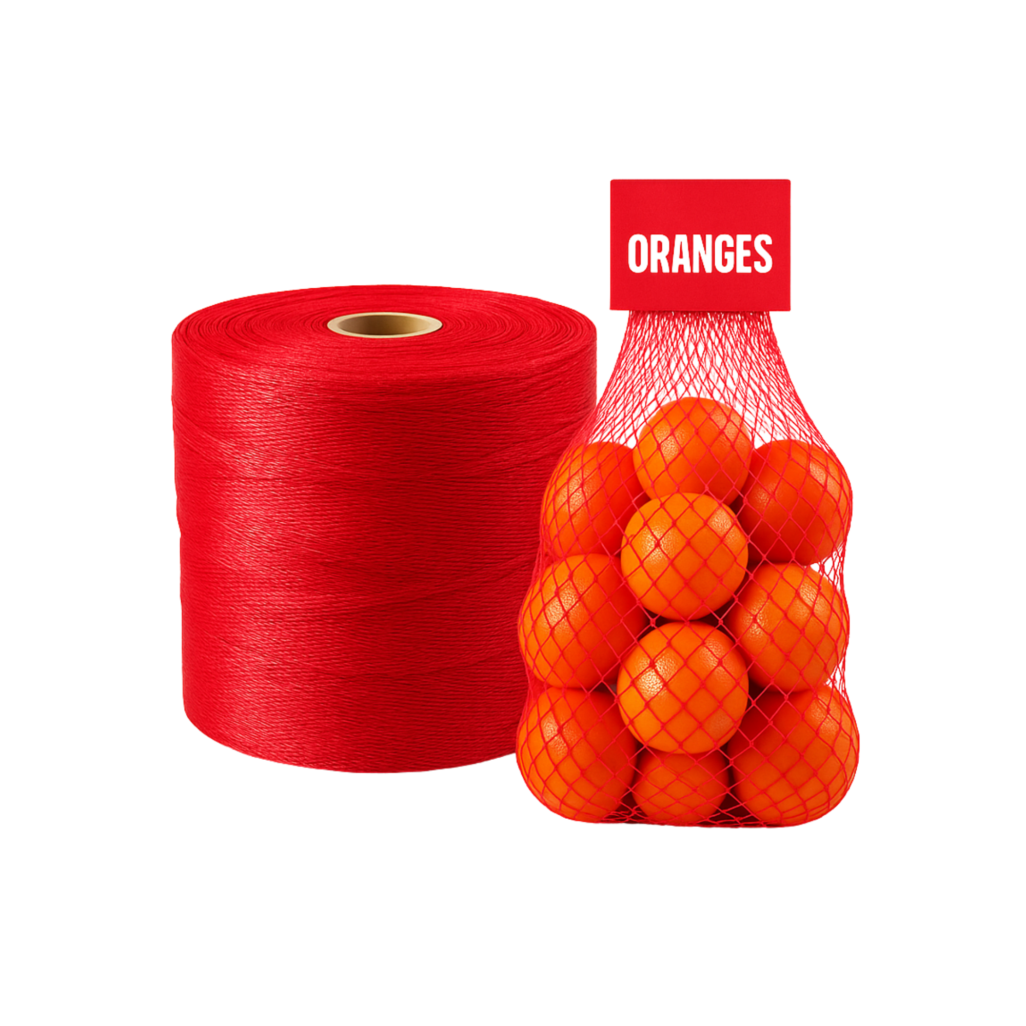 InSeason Extruded Netting with a in-use example of citrus packaging.