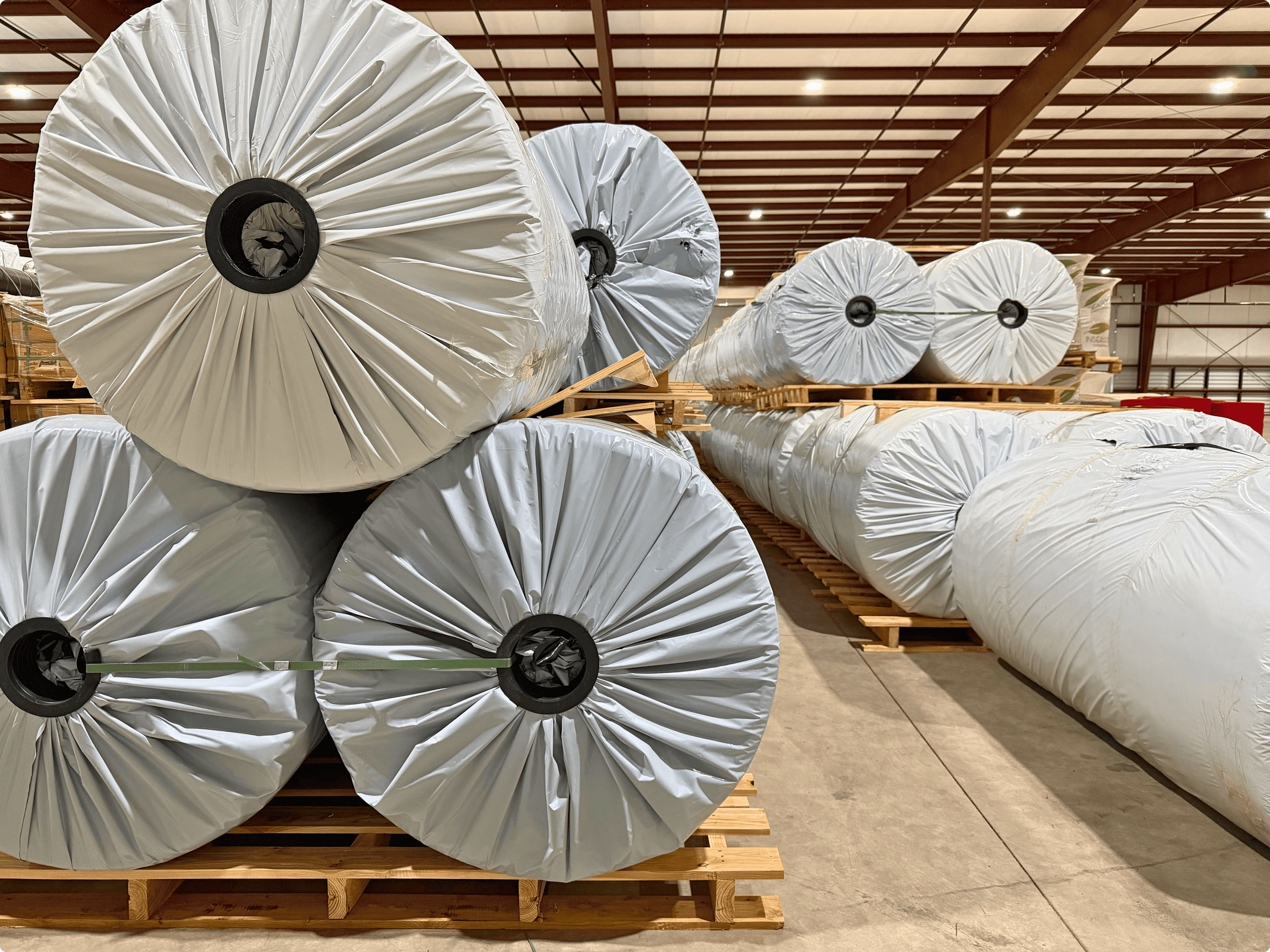 Three rolls of InSeason Silage Film used to cover silage.