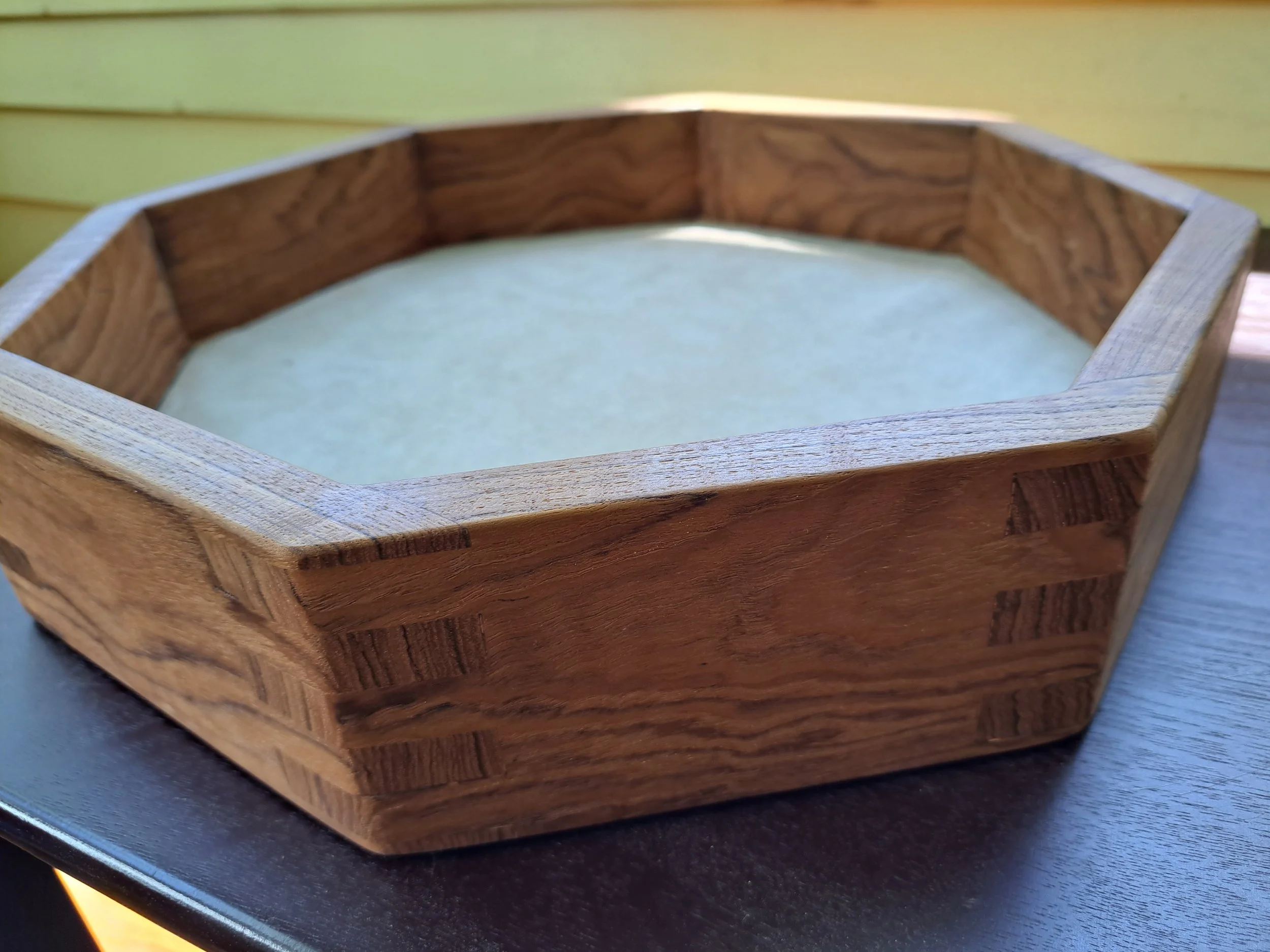 Dice rolling tray, made from teak