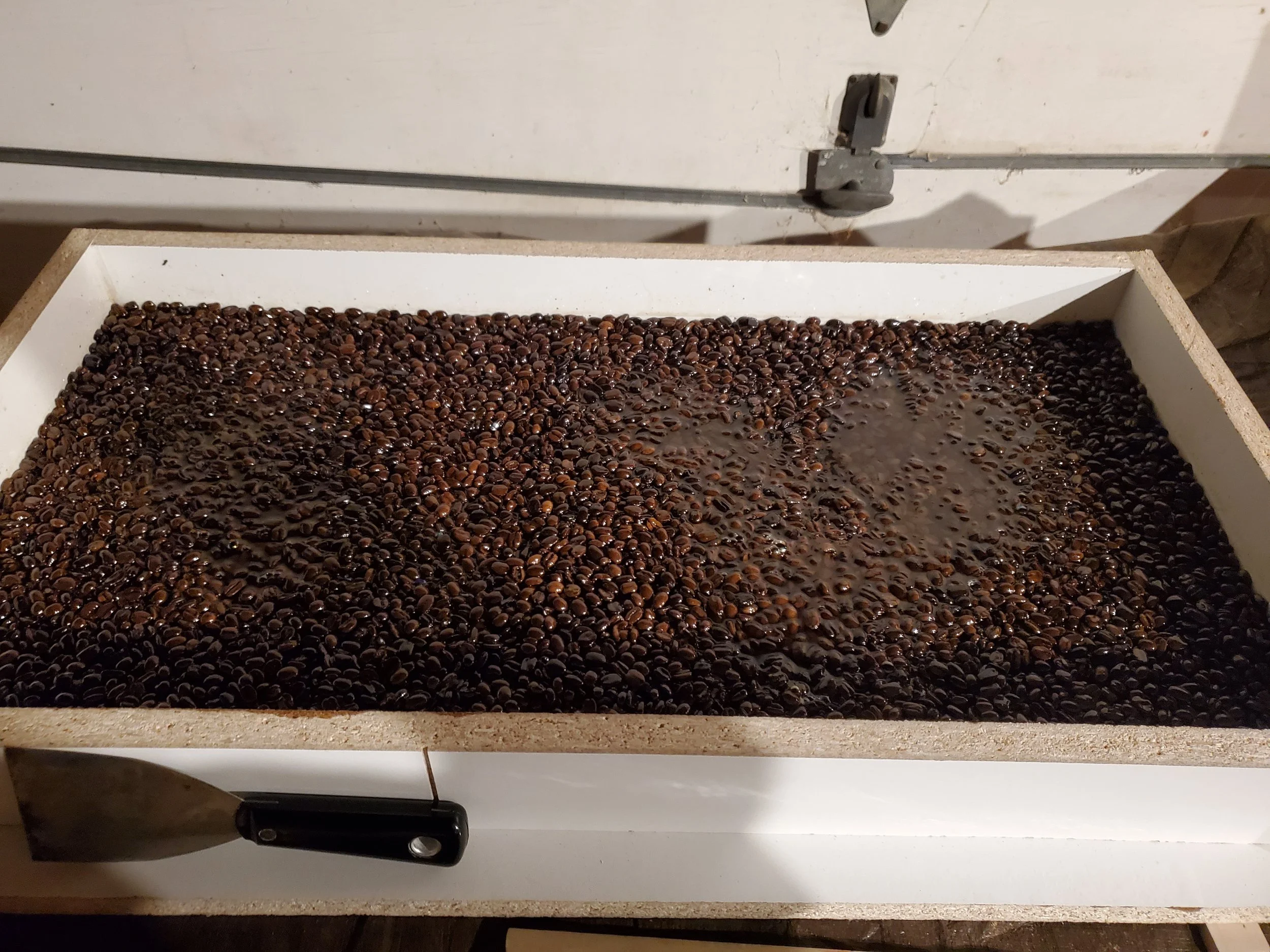 flattened out like brownie mix and let it dry