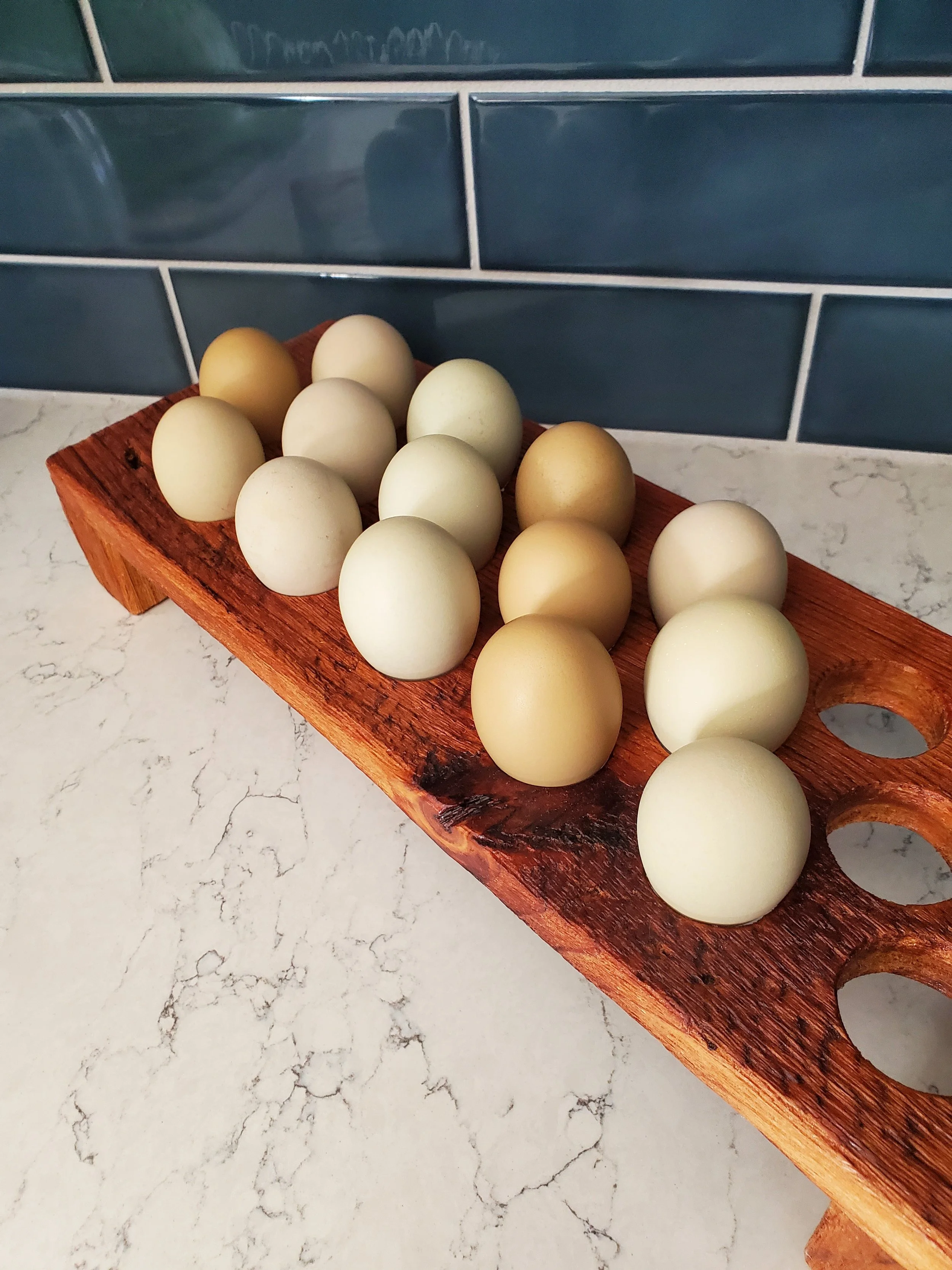 18-egg caddy, made from reclaimed barn-wood