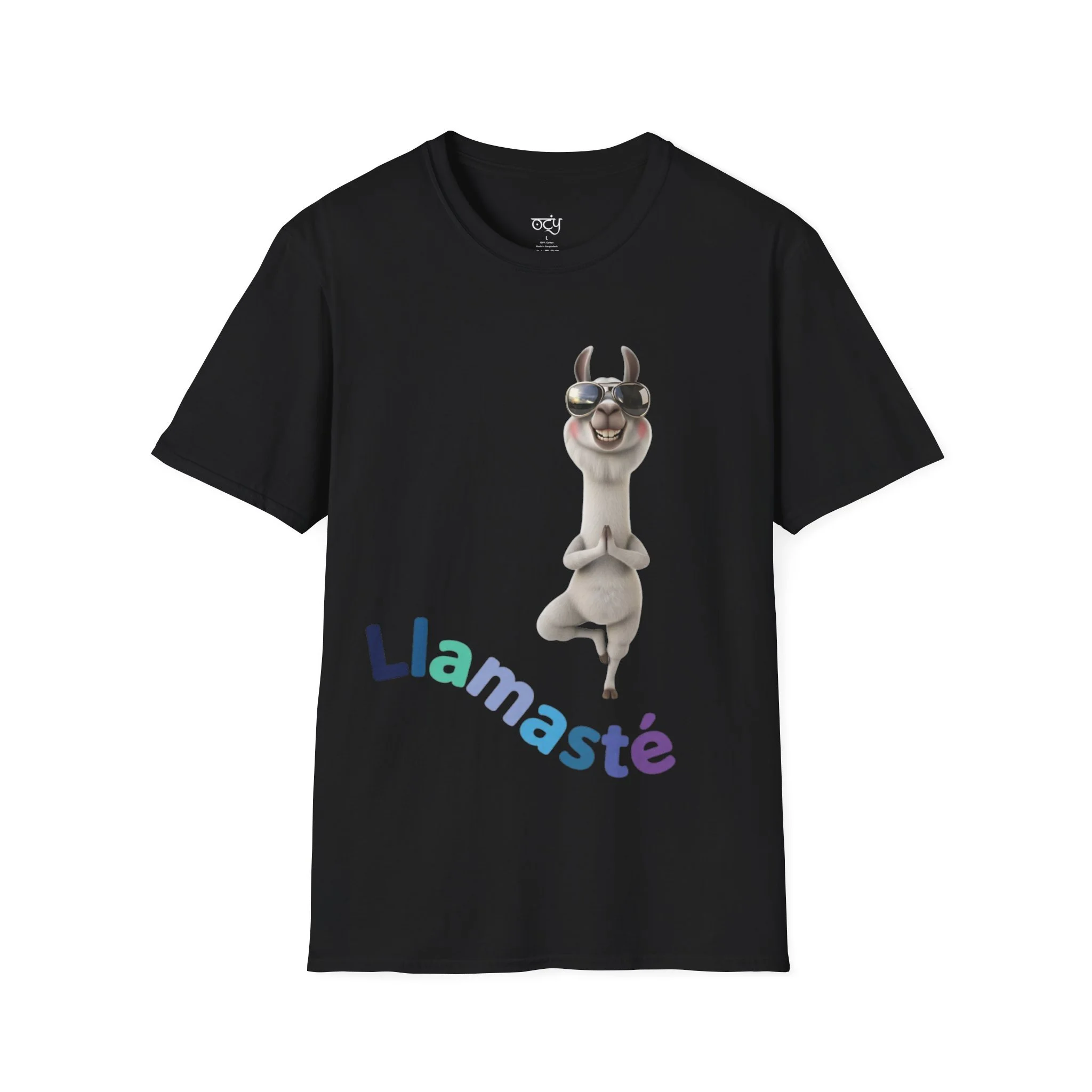 Llamasté Yoga Llama T-Shirt – Fun Play on "Namasté" Graphic Tee