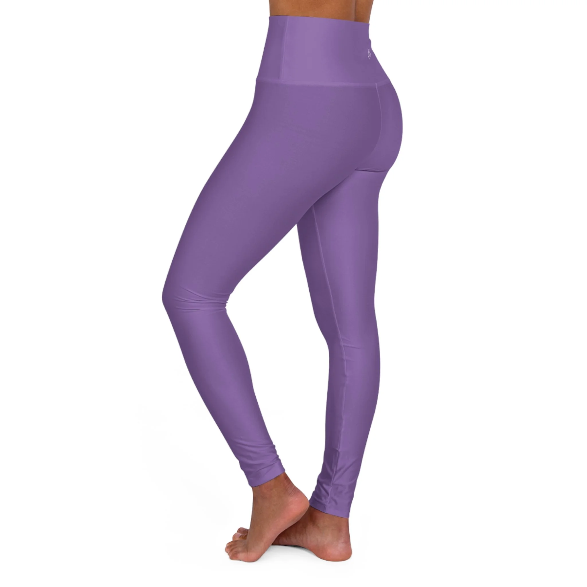 High-Waisted Purple Yoga Leggings — Minimal OCY Logo