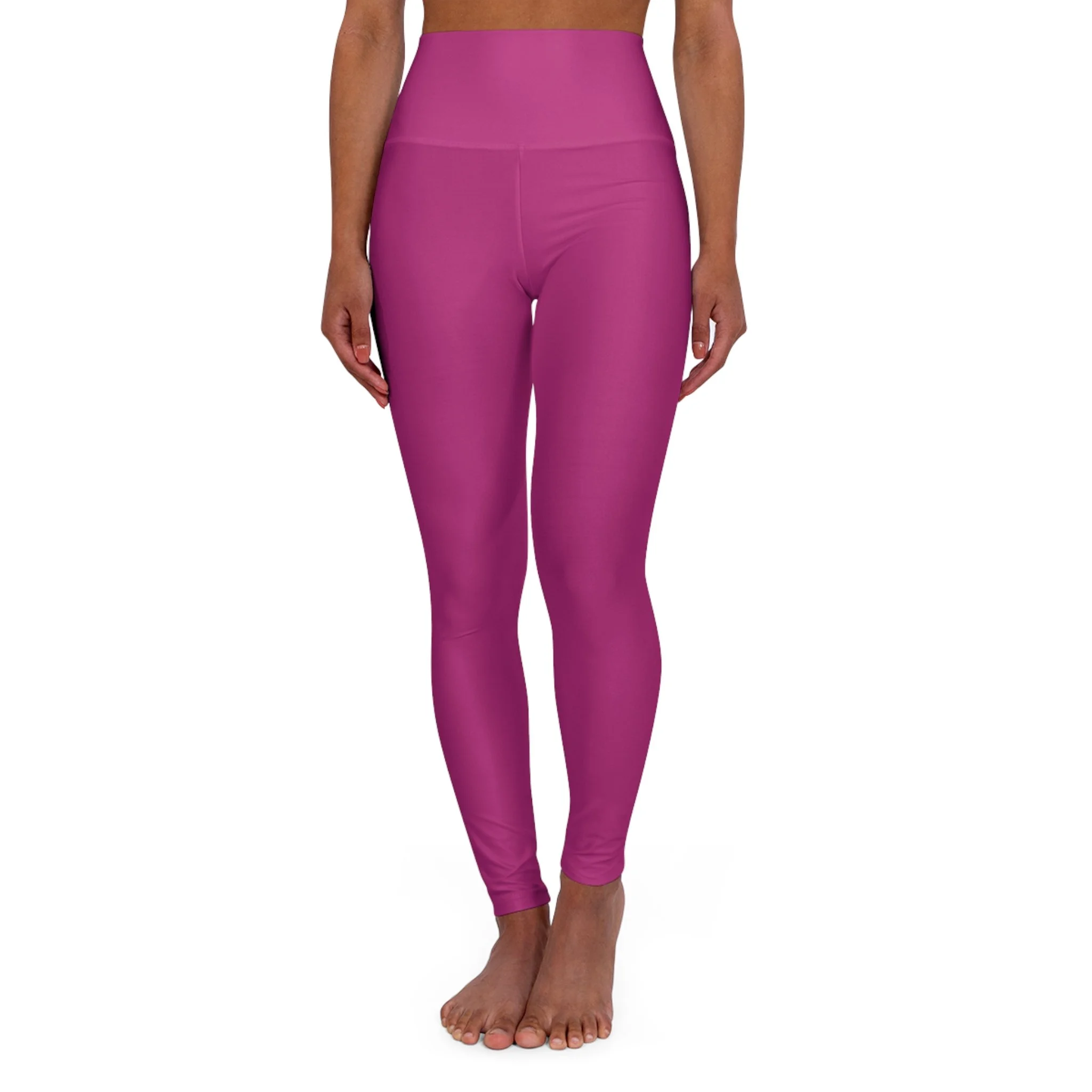 High-Waisted Pink Yoga Leggings — Minimal OCY Logo