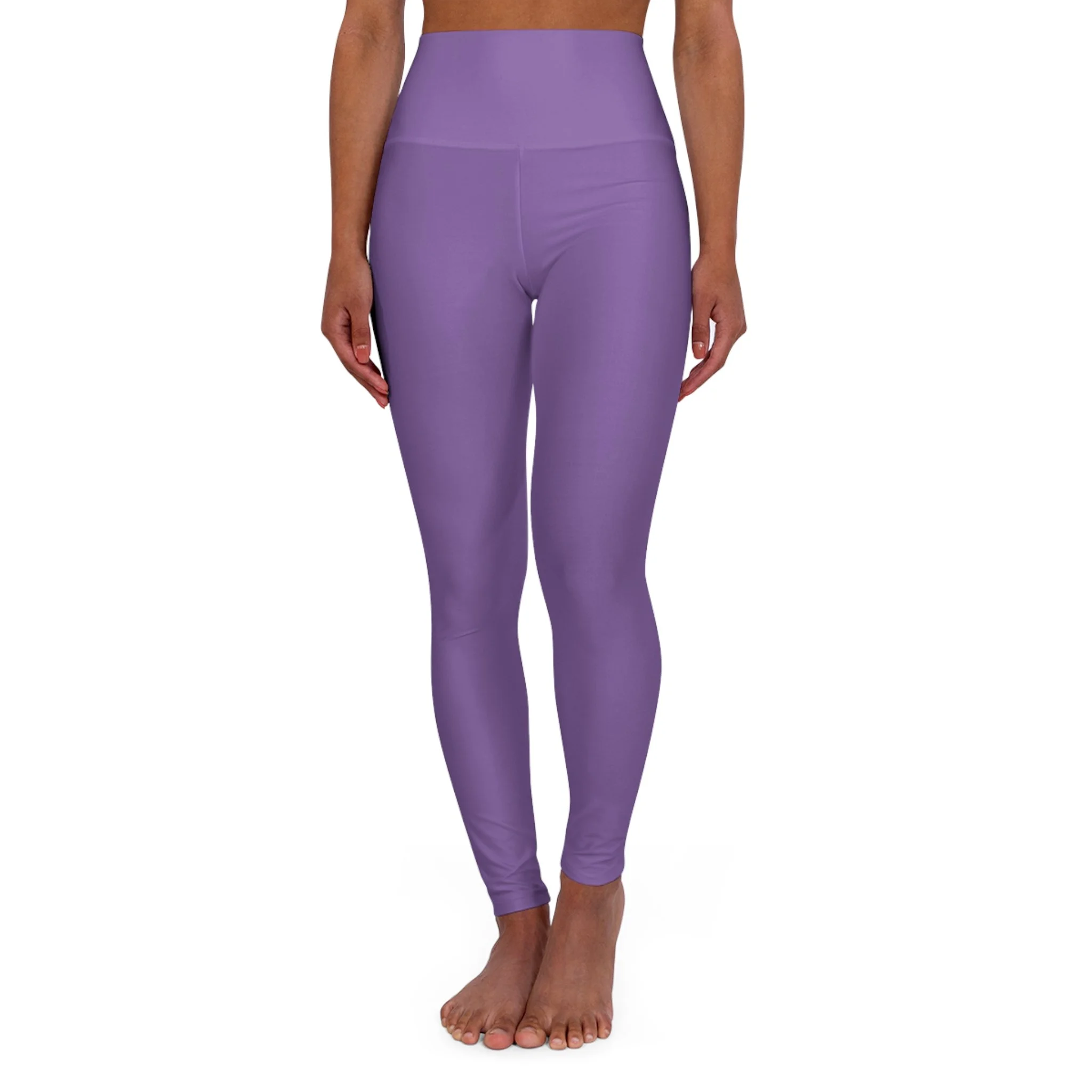High-Waisted Purple Yoga Leggings — Minimal OCY Logo