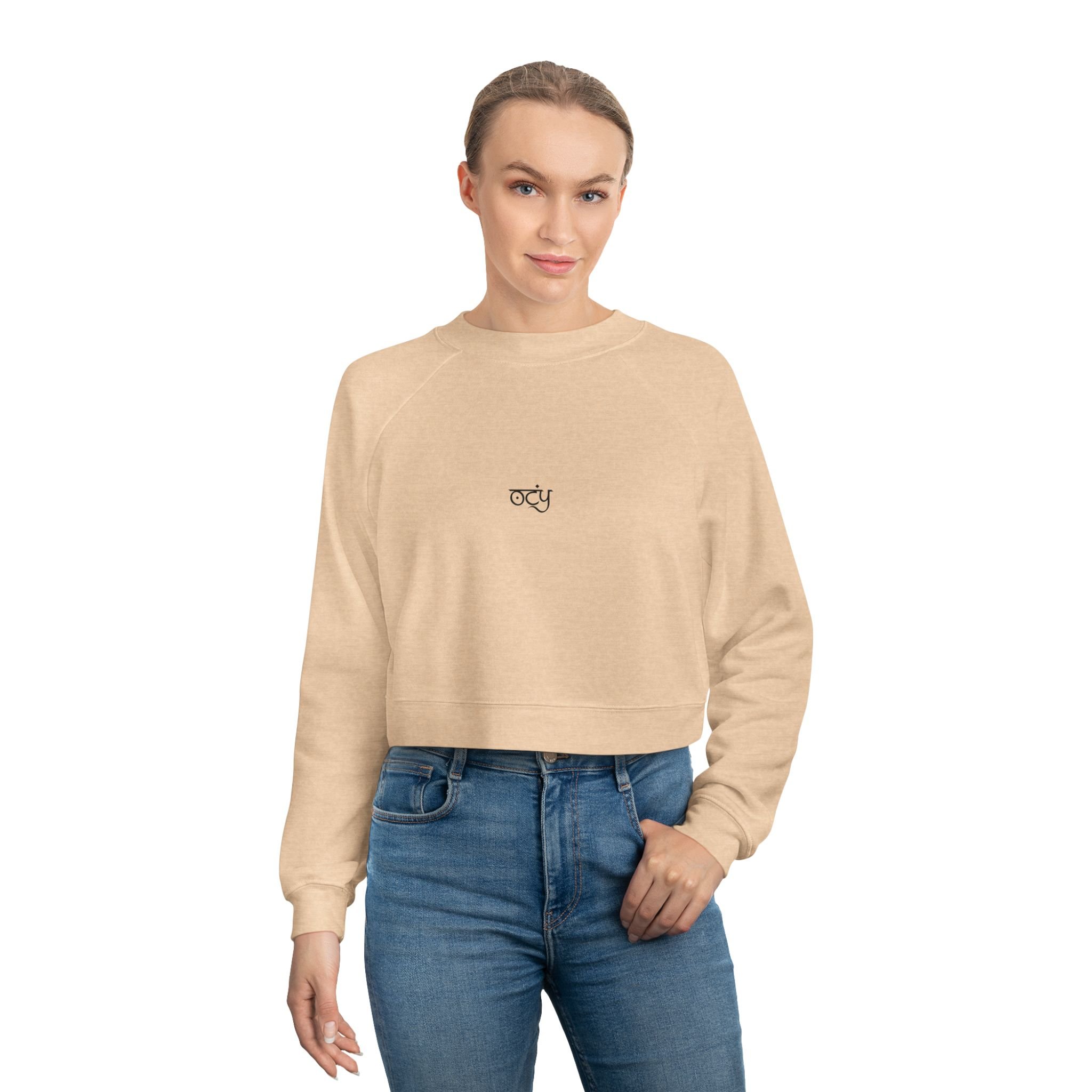 Cropped Fleece Pullover — Women's Sweatshirt - Minimalist OCY Logo