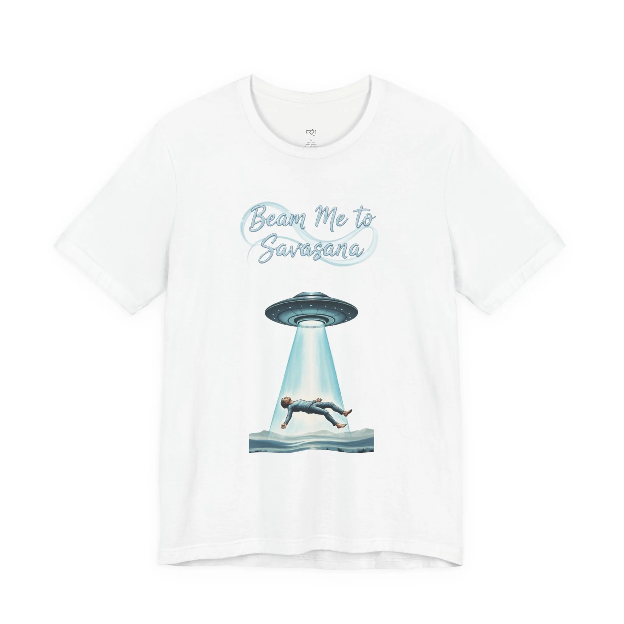 T-Shirt — "Beam Me to Savasana" UFO Yoga Tee — Unisex