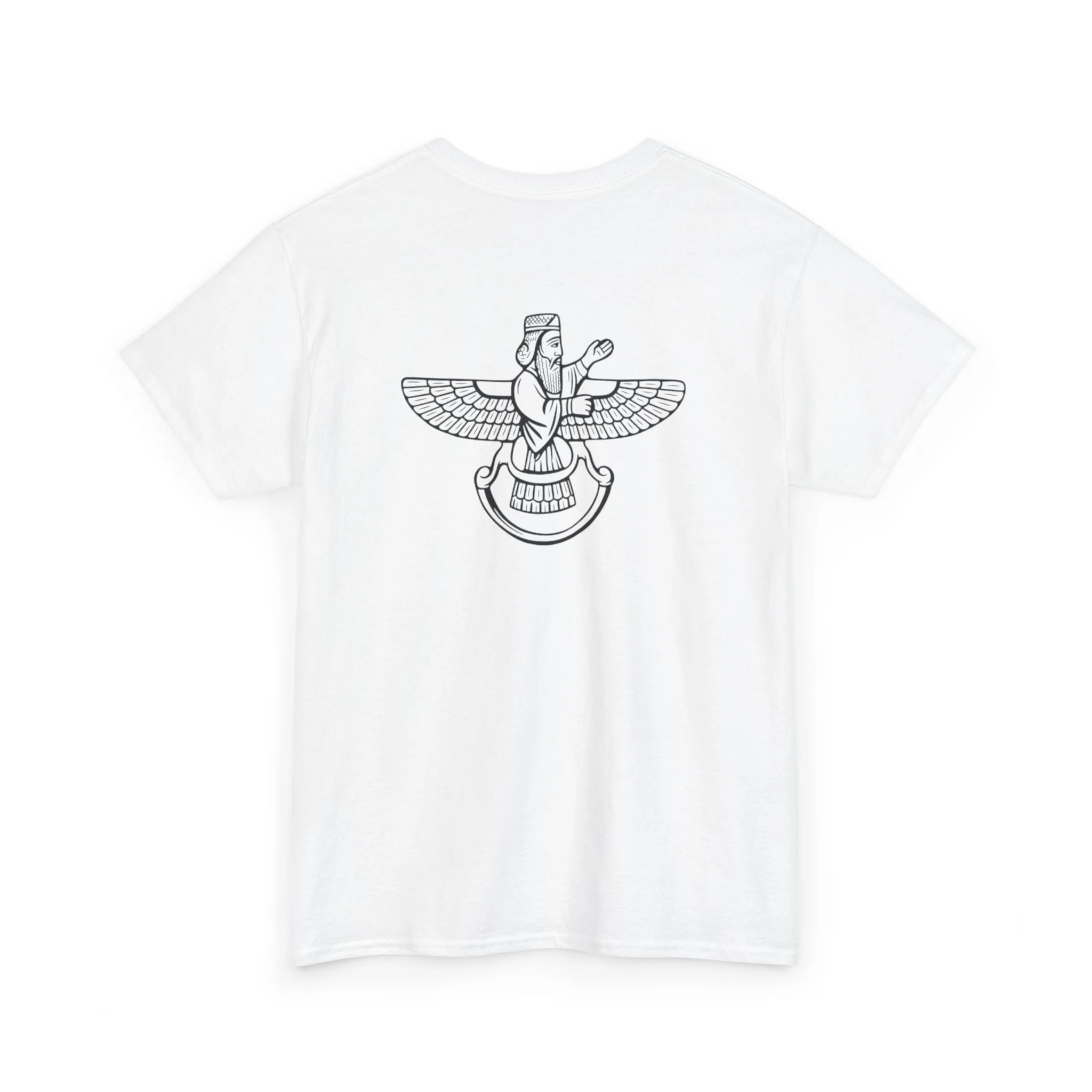 Unisex T-Shirt — Minimal Faravahar Zoroastrian Symbol Back Print