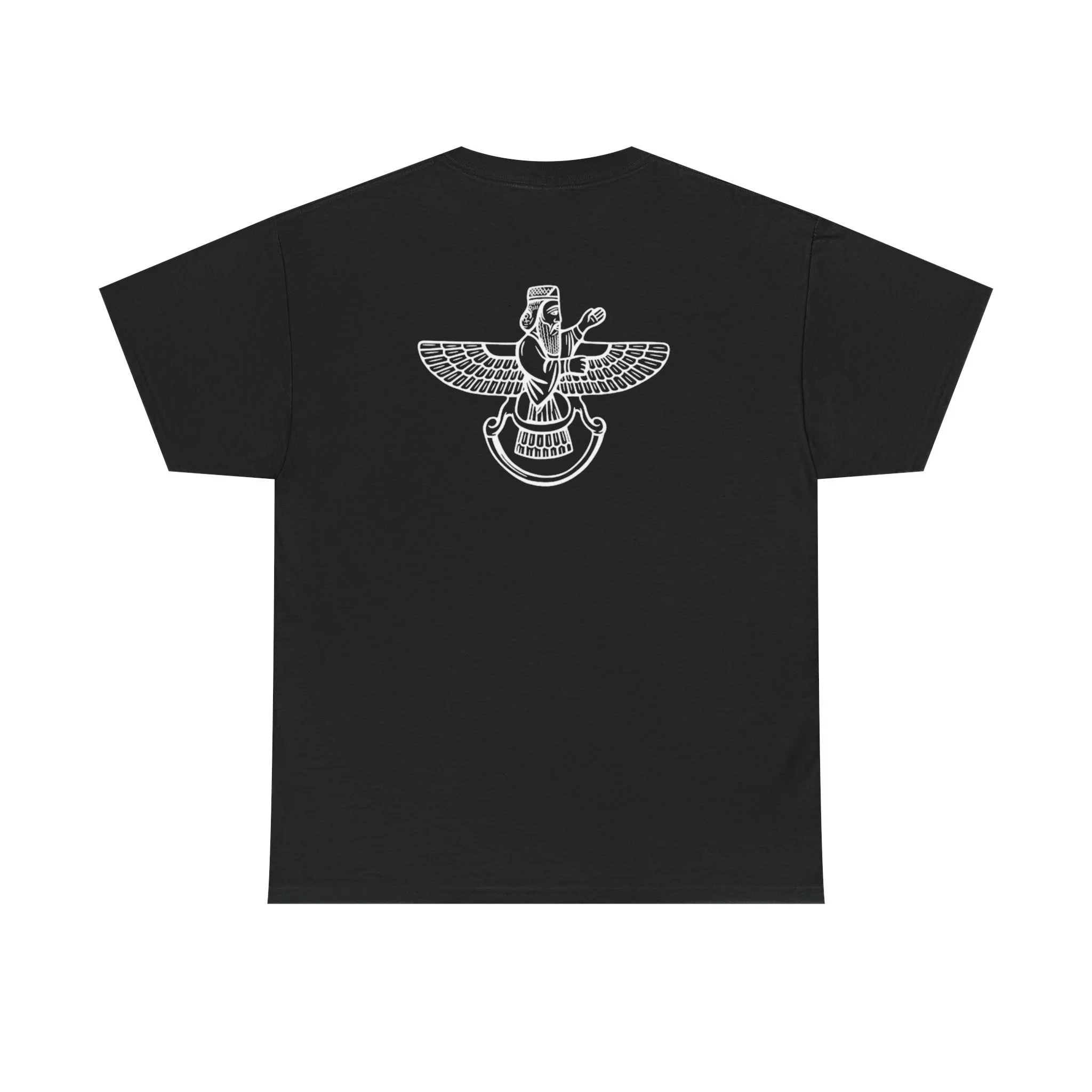 Unisex T-Shirt — Minimal Faravahar Zoroastrian Symbol Back Print