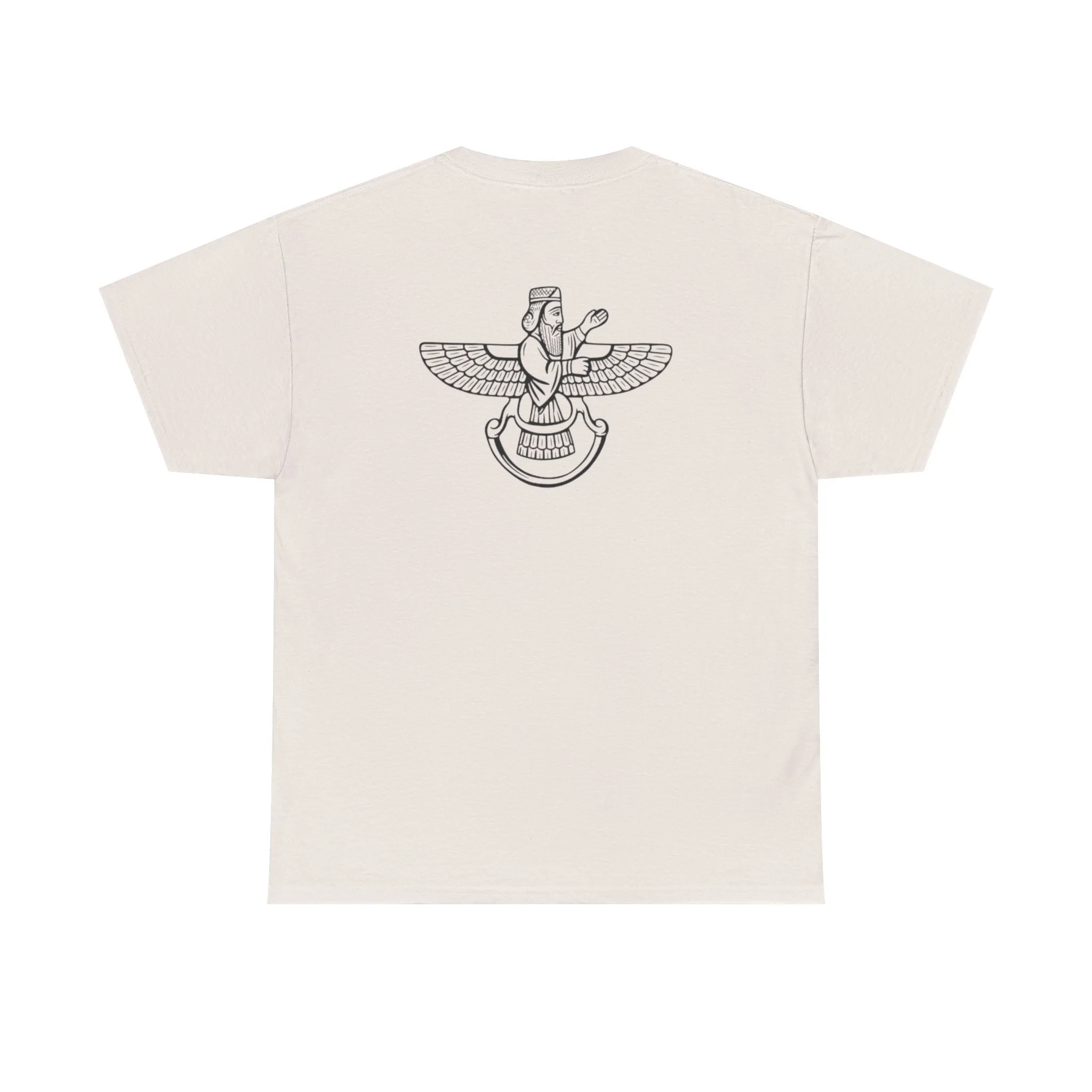 Unisex T-Shirt — Minimal Faravahar Zoroastrian Symbol Back Print