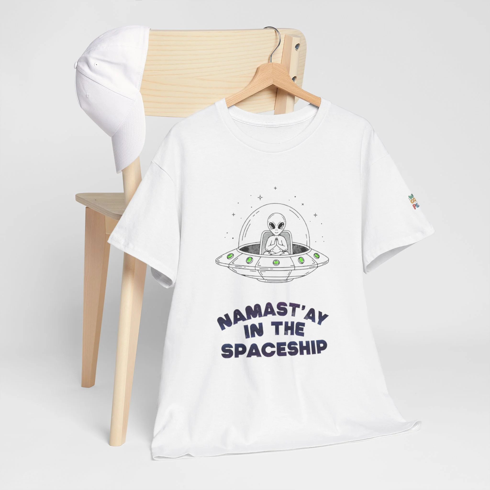 UFO Yoga T‑Shirt — "Namast'ay in the Spaceship" Unisex Alien Tee