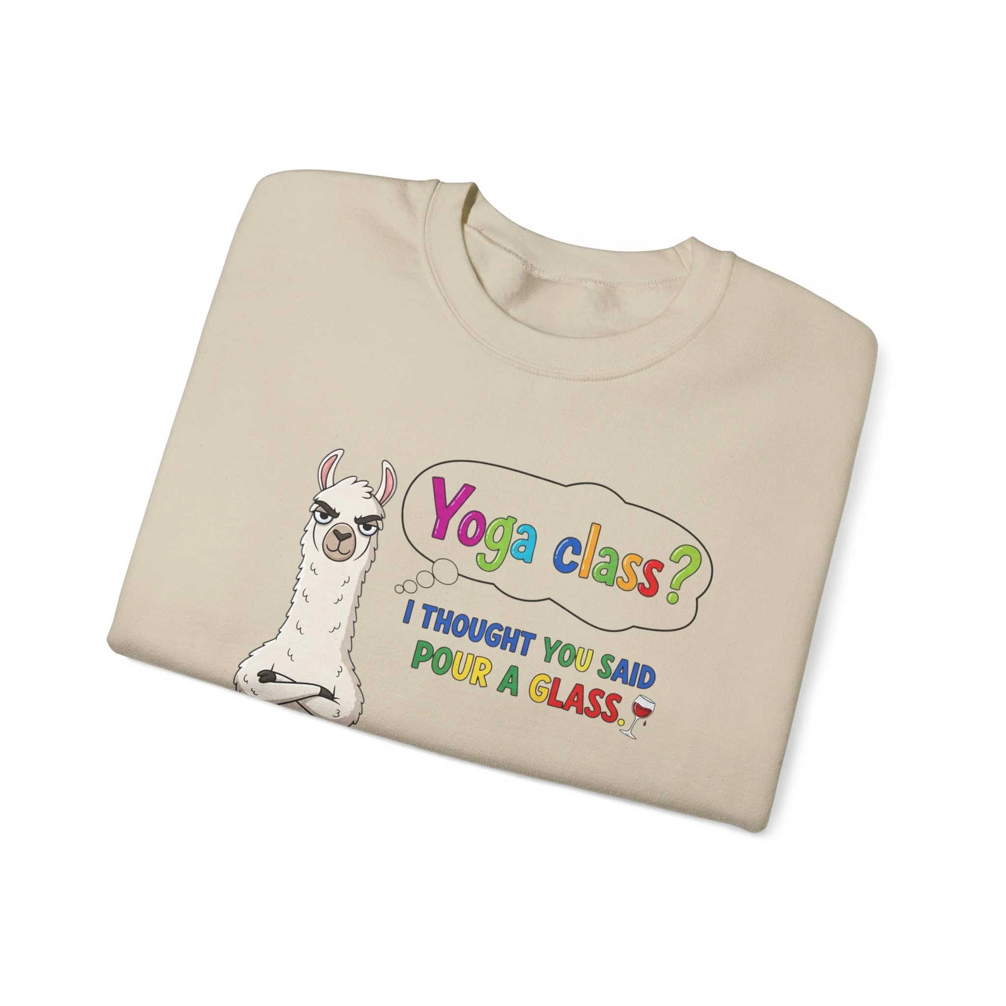 Funny Llama "Men's Yoga" Sweatshirt — Humorous Llama Yoga Crewneck