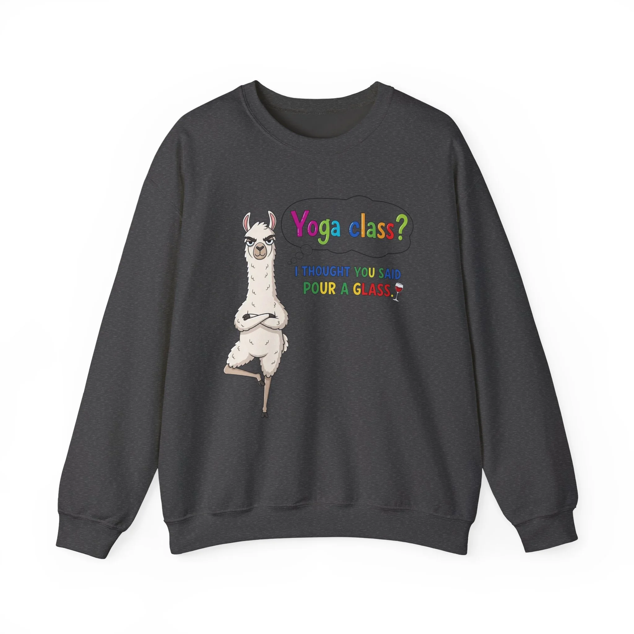 Funny Llama "Men's Yoga" Sweatshirt — Humorous Llama Yoga Crewneck