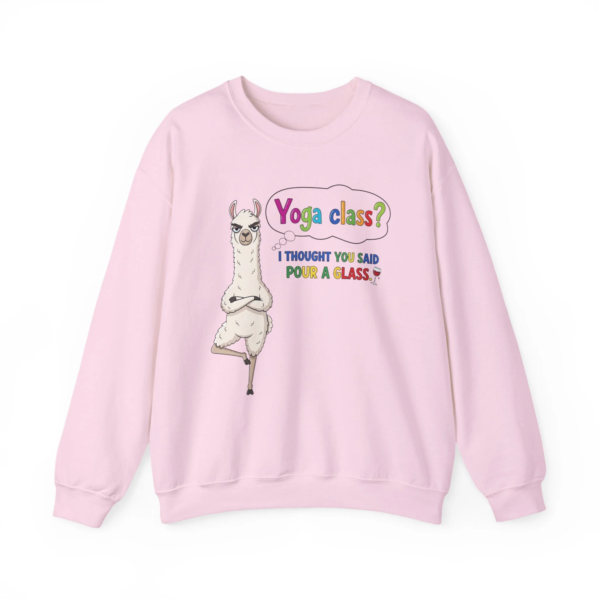 Funny Llama "Men's Yoga" Sweatshirt — Humorous Llama Yoga Crewneck