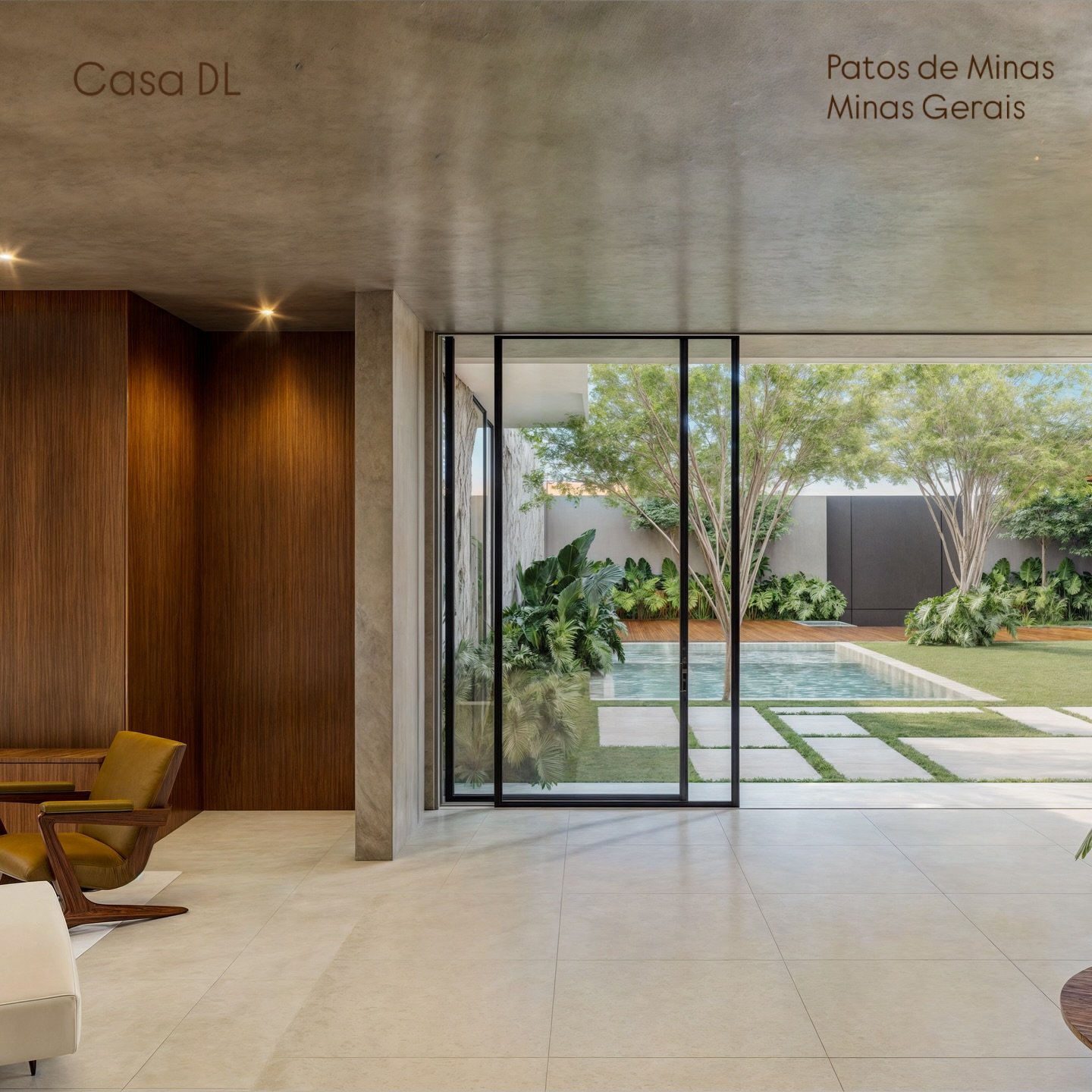 Brasilidade + design contempor&acirc;neo, linhas retas, materialidade atemporal e uma forte conex&atilde;o com a paisagem, retratam a Casa DL
 

Patos de Minas | MG
Projeto 2024
Em Execu&ccedil;&atilde;o