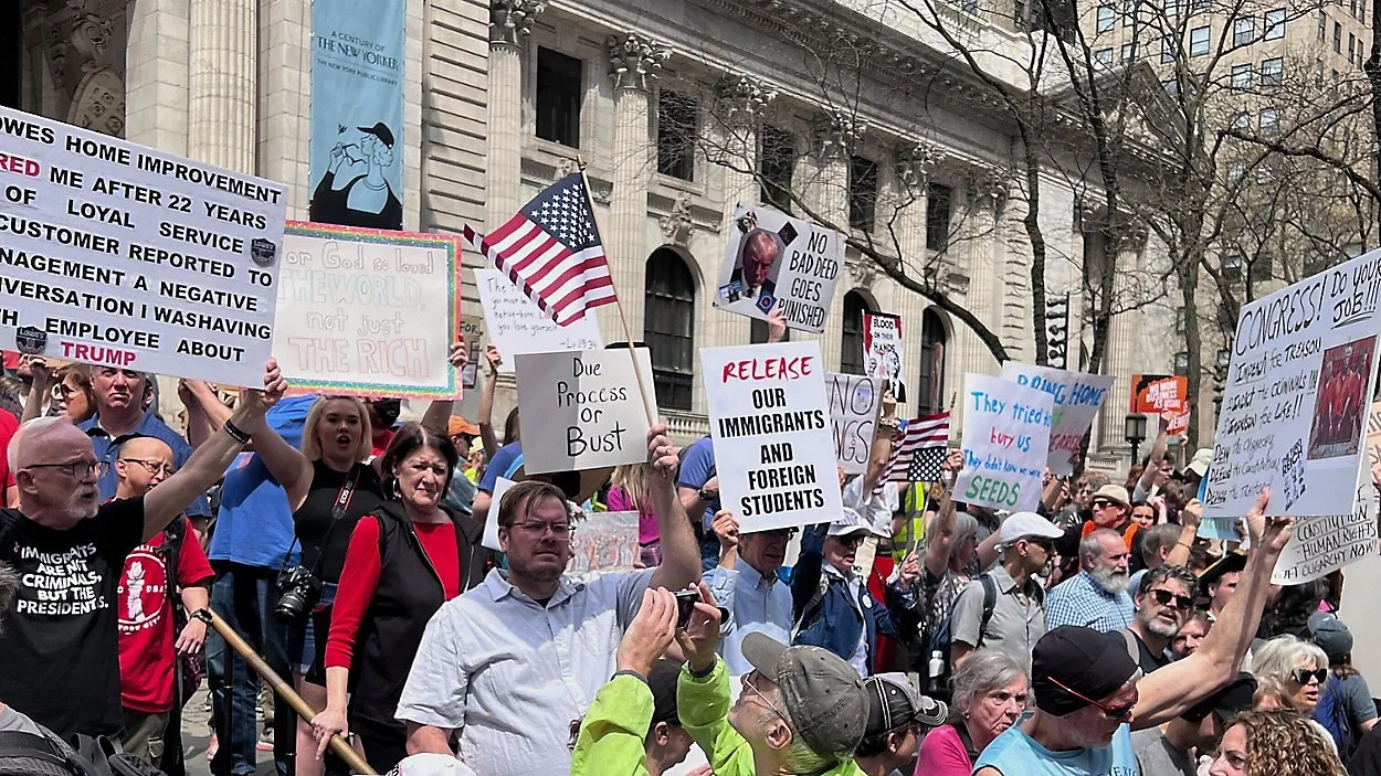 NY1: Protesters march through Midtown decrying Trump’s immigration policies