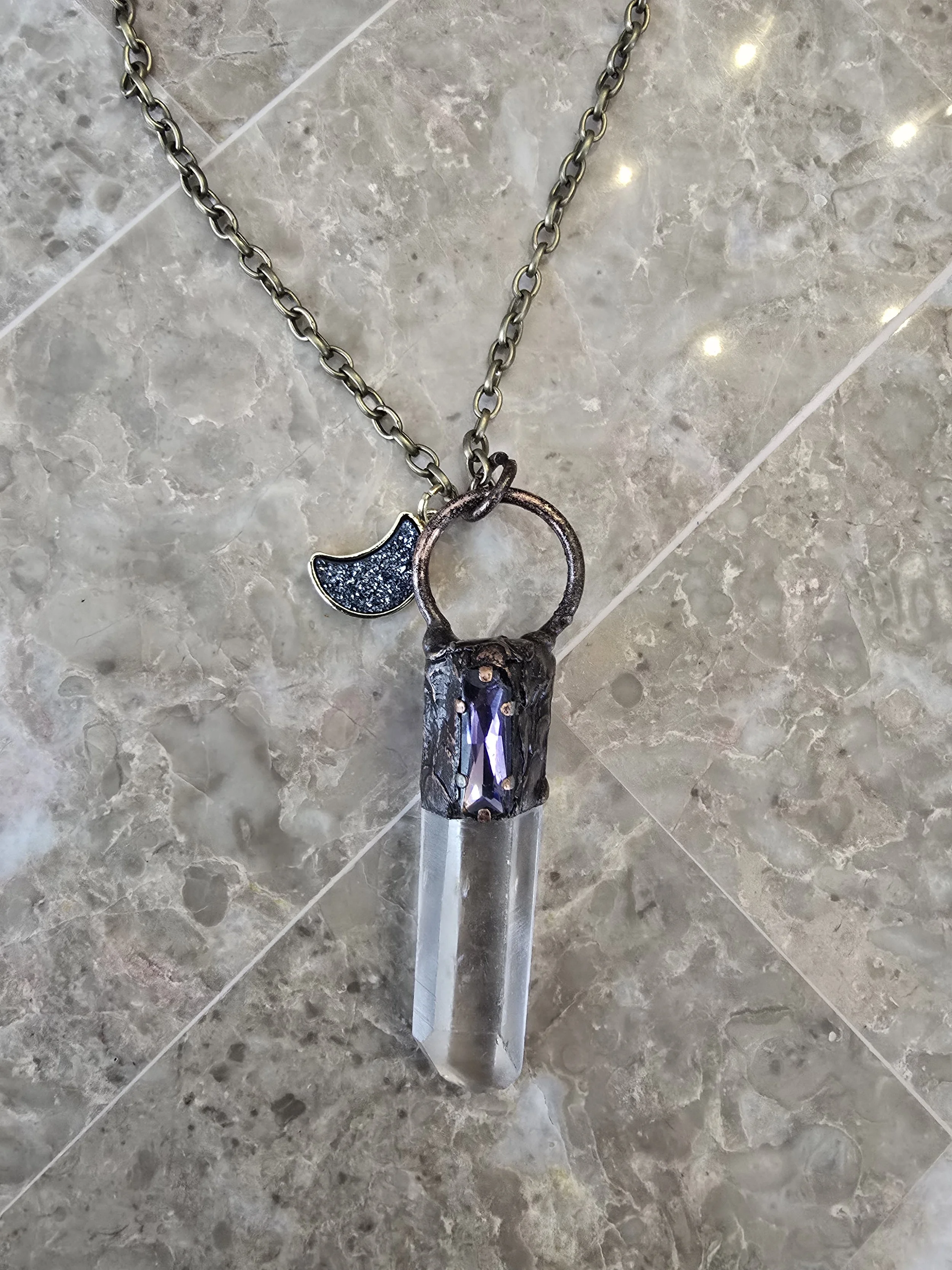 Quartz & Moon Necklace