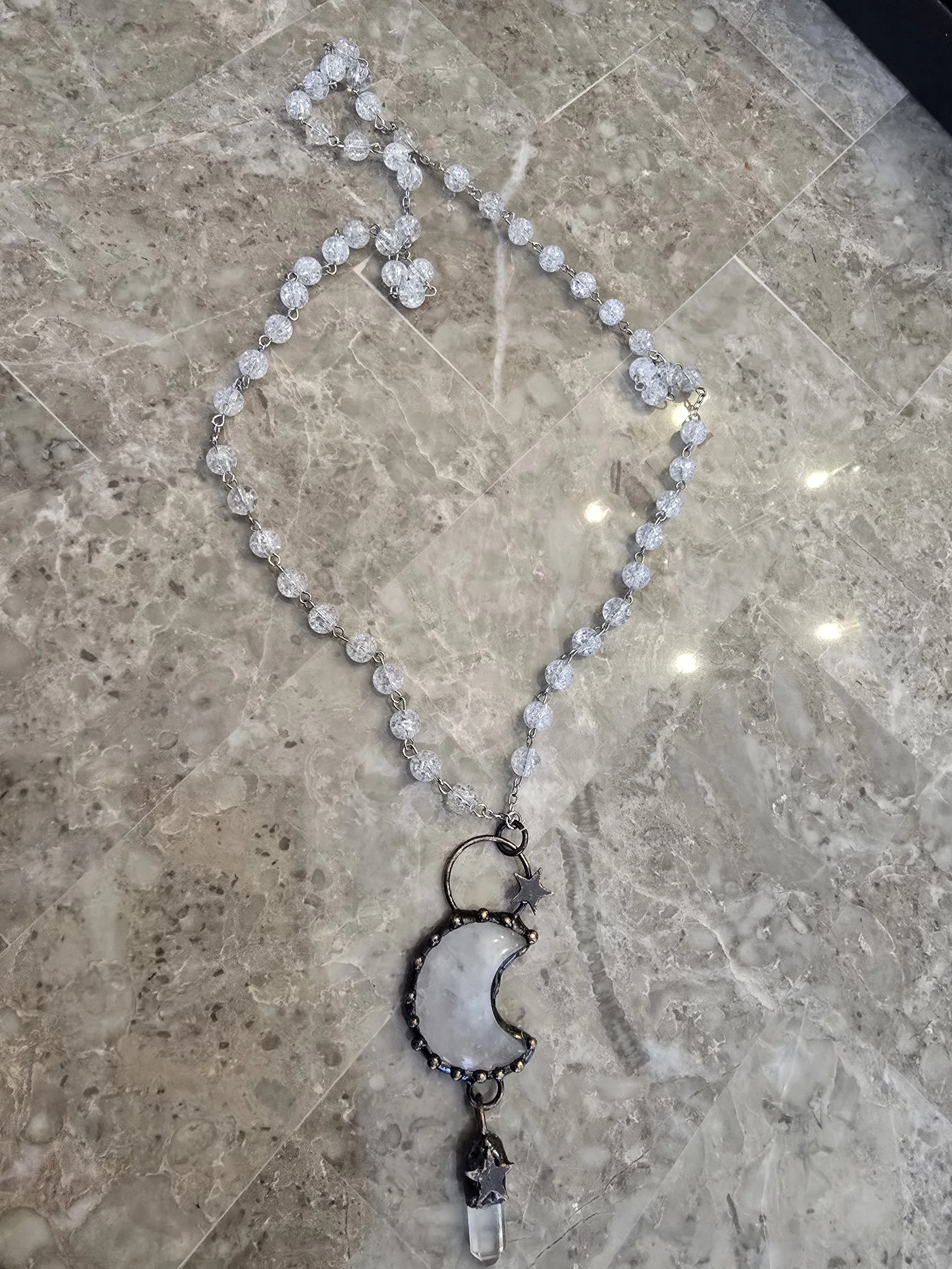 Quartz Moon  Necklace