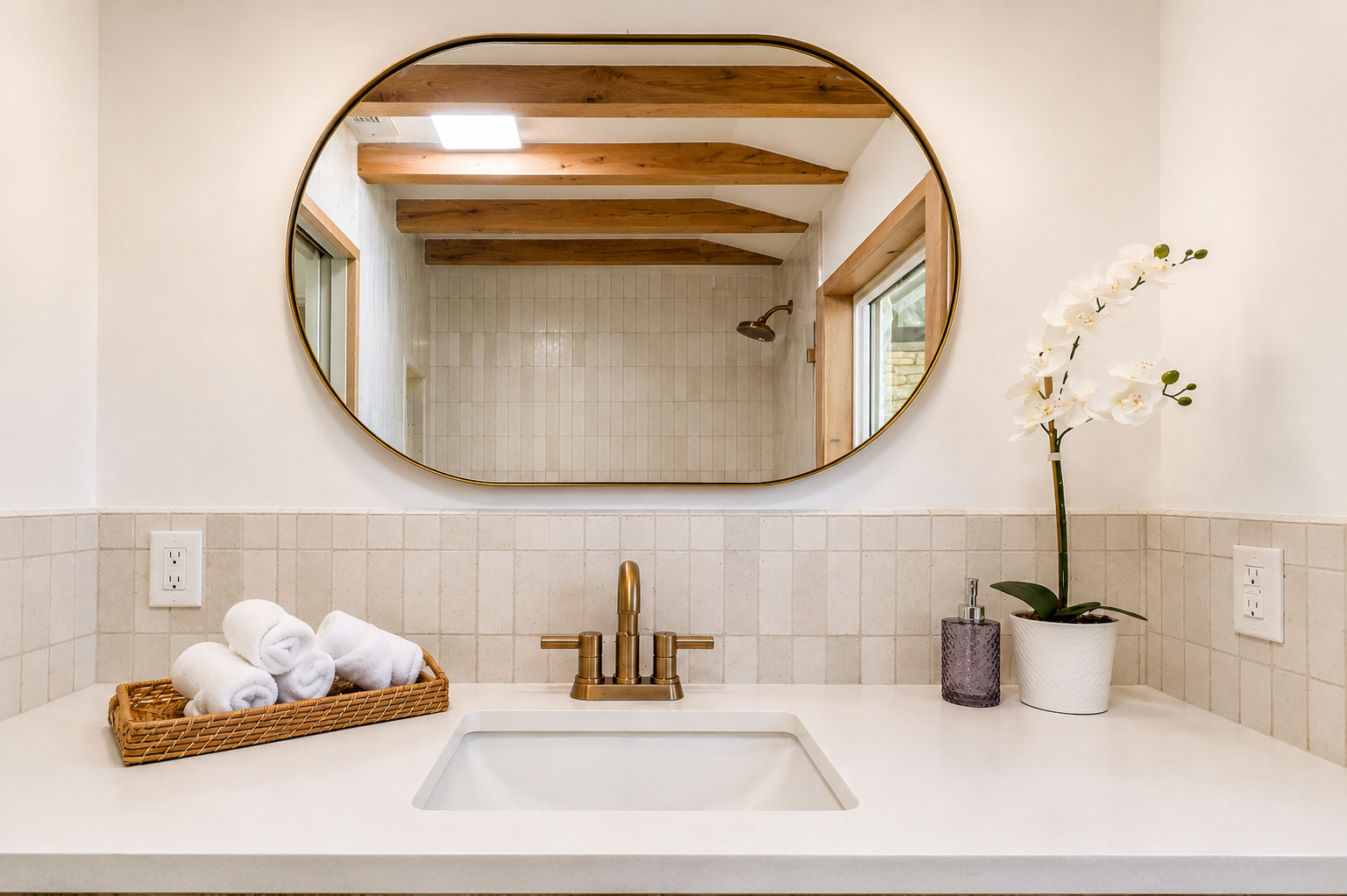 Cherry Ave. bathroom vanity with orchid plant.png