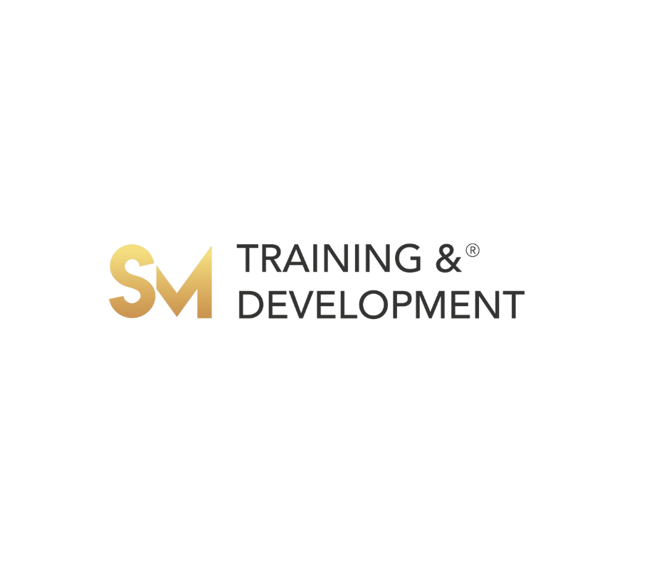 Logo with gold and black text that says 'Training & Development' and a stylized 'SM' emblem.