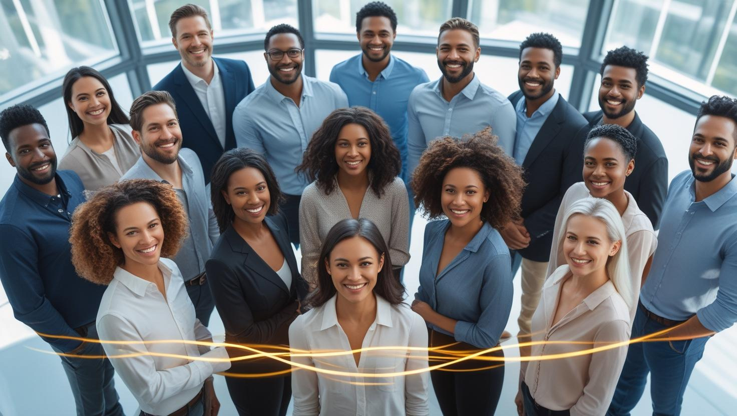 Large group of people representing human intelligence