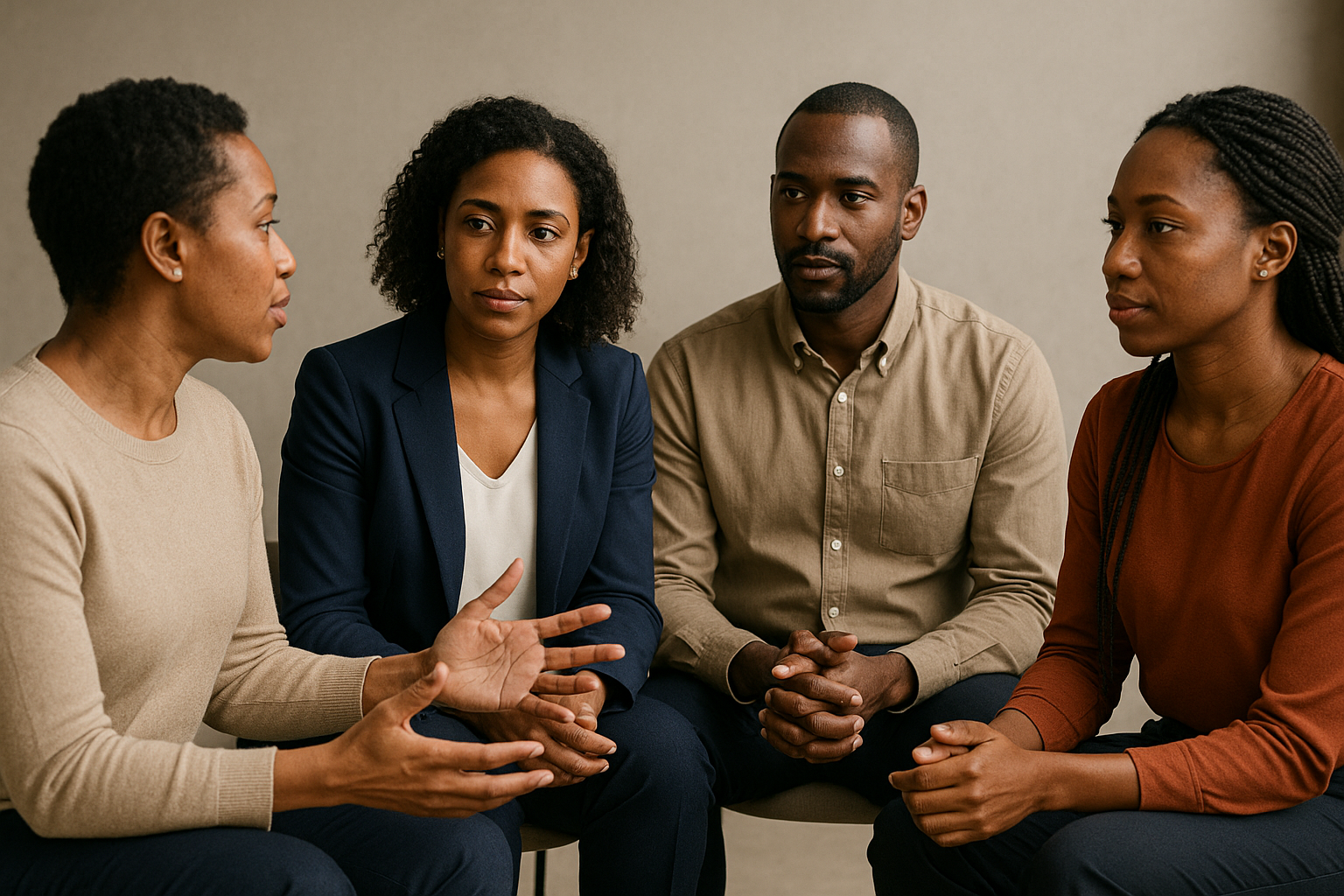 group of people talking in consciously way