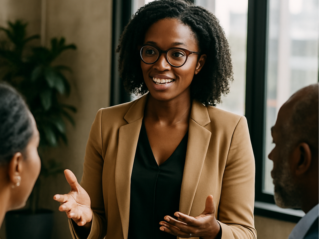 Modern house with wooden exterior, large glass window, set against a mountainous landscape with dry grass and small trees in the foreground.