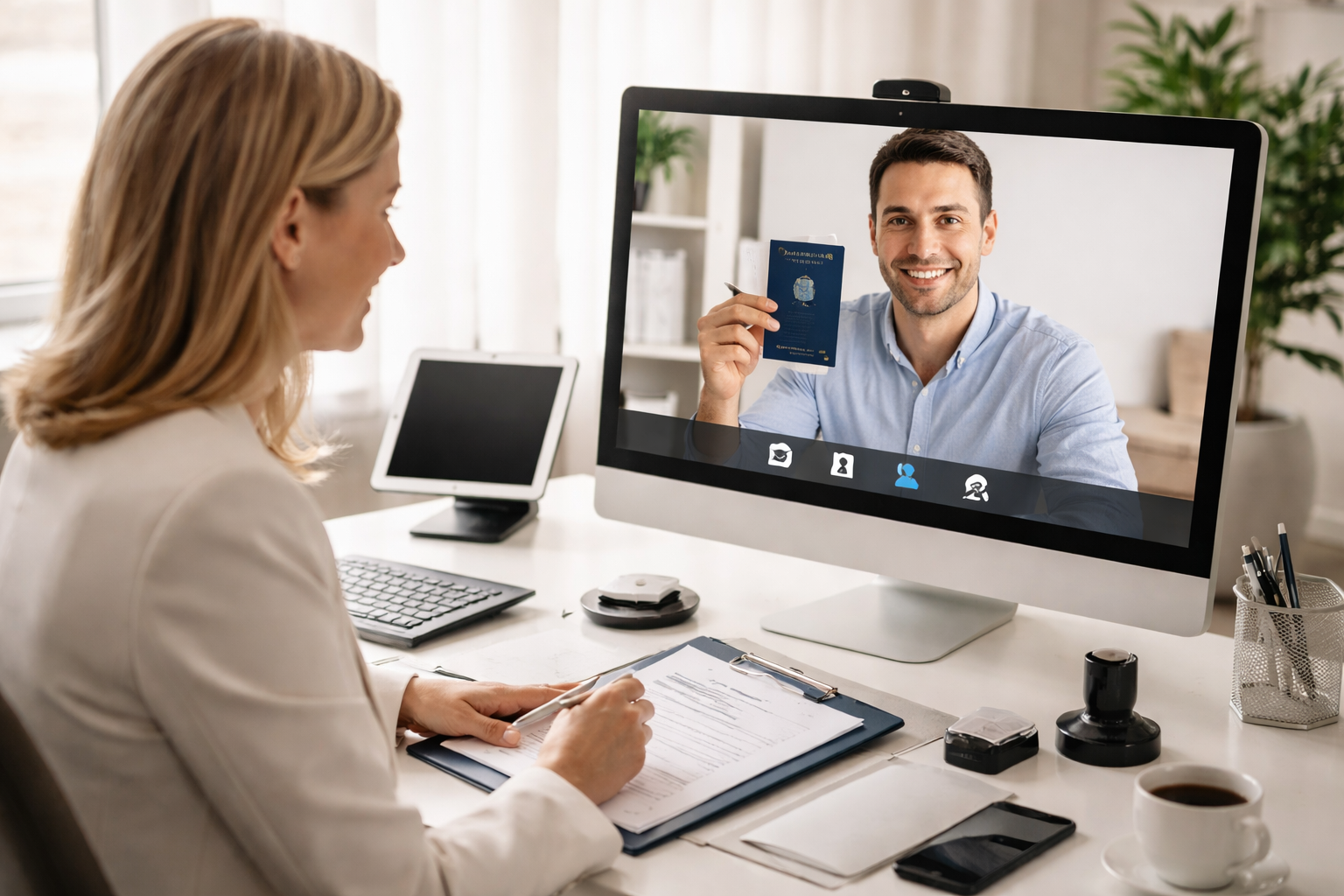 Client receiving virtual document support through Maxwell & Co.’s remote services.