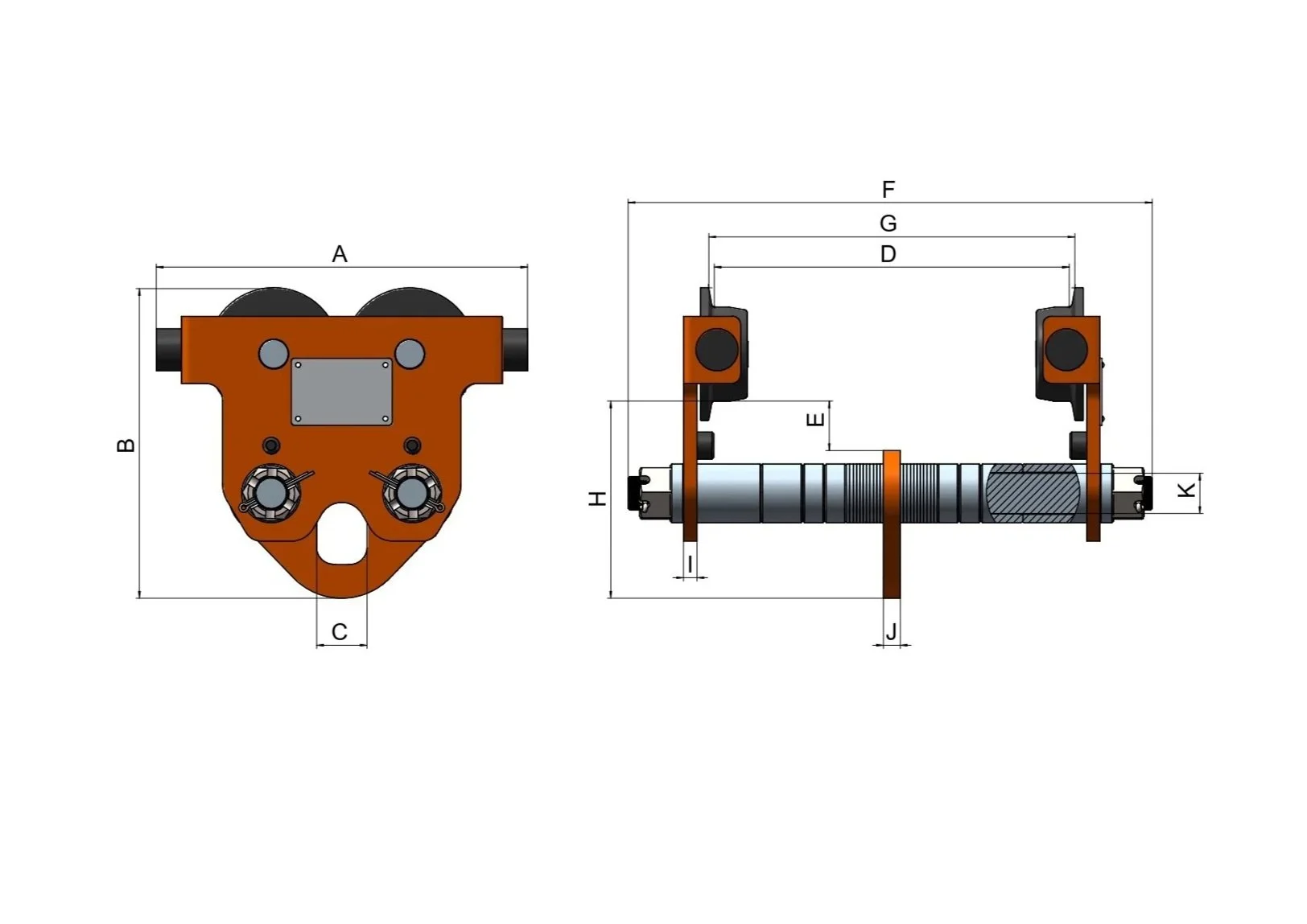 technical drawing push trolley