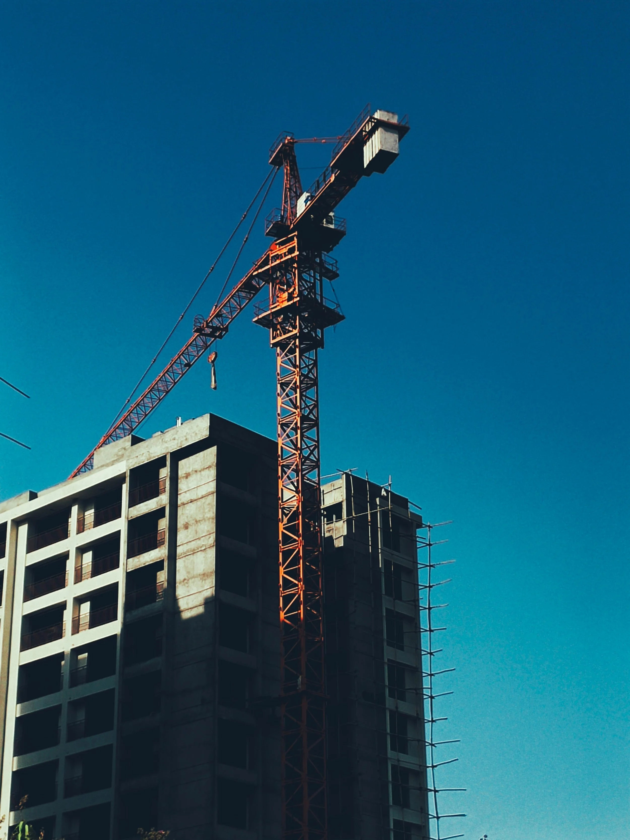 Crane over a building
