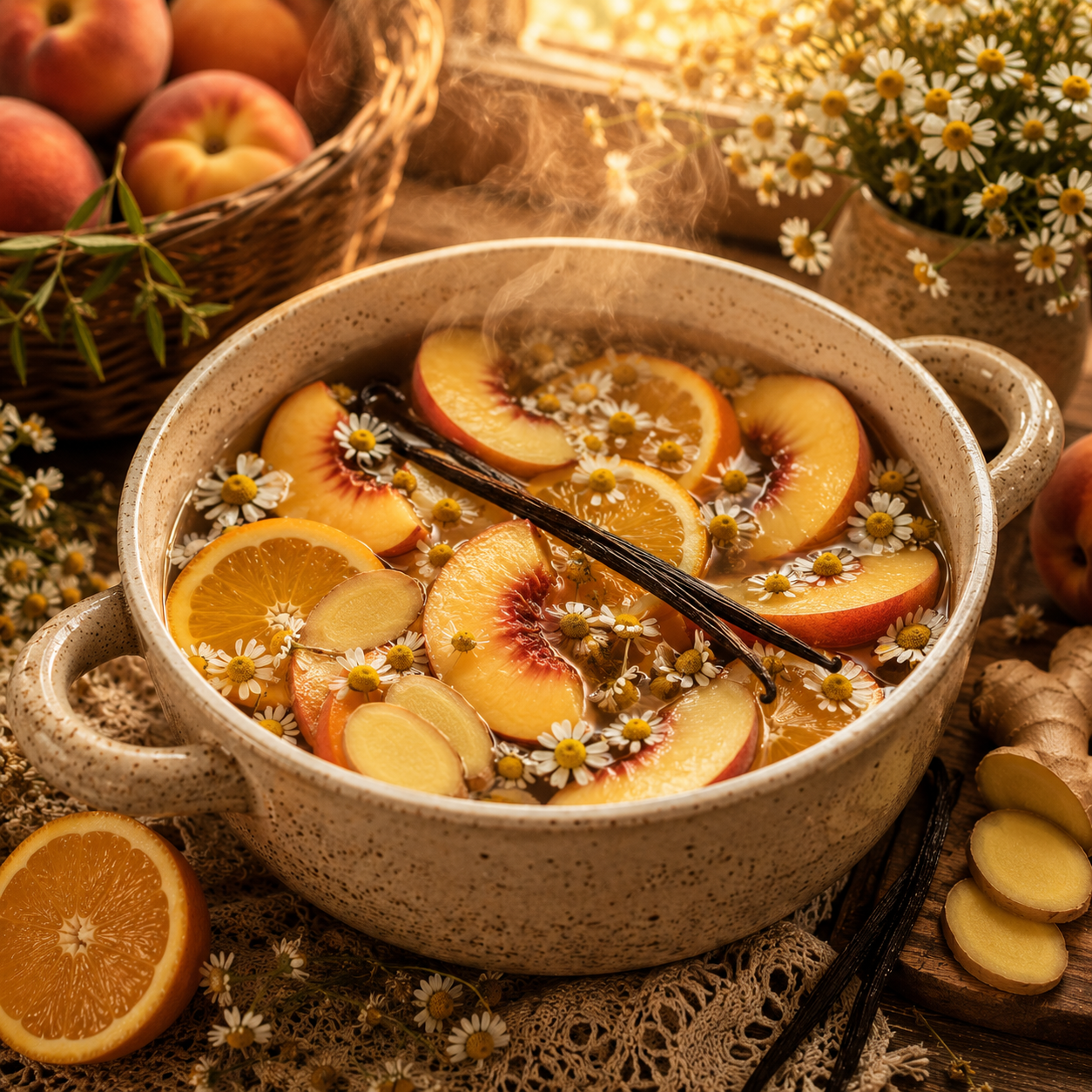 Amber Peach Grove Simmer Pot