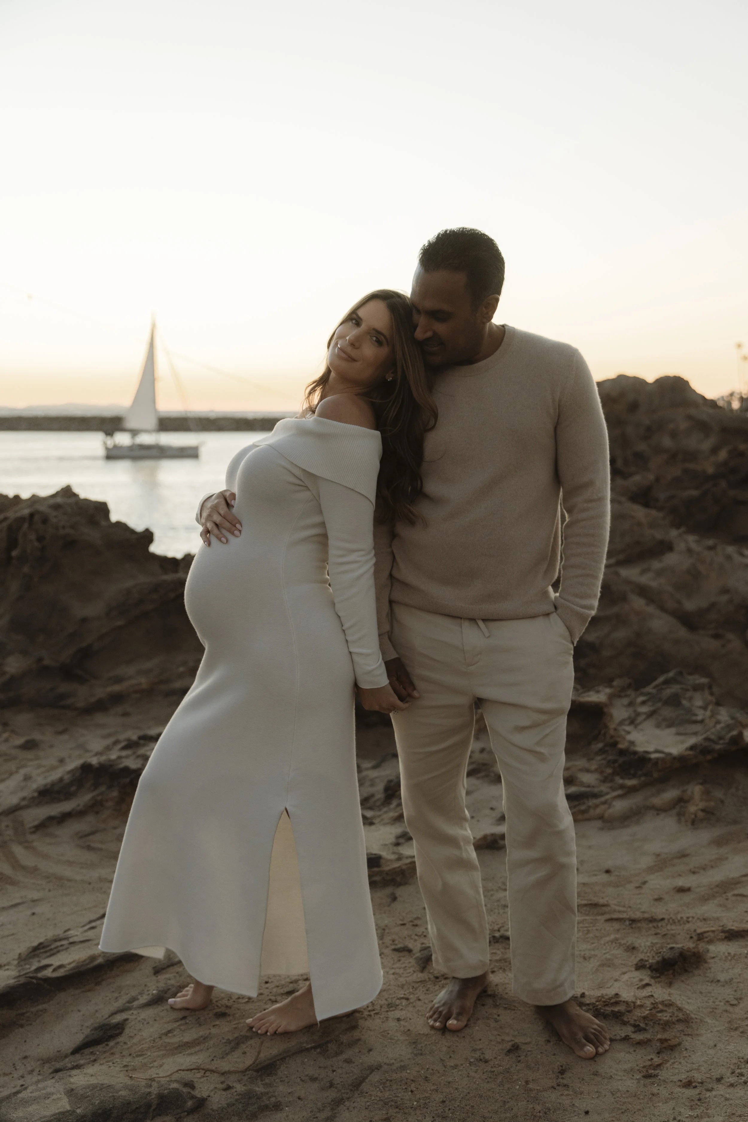 Maternity photography in Orange County featuring expecting parents during an outdoor session