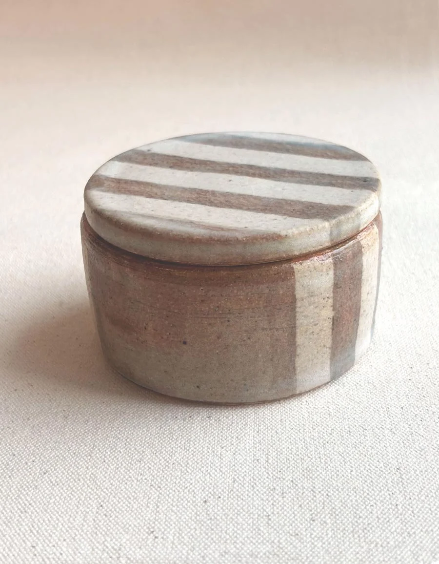 Tan Stripe Jar