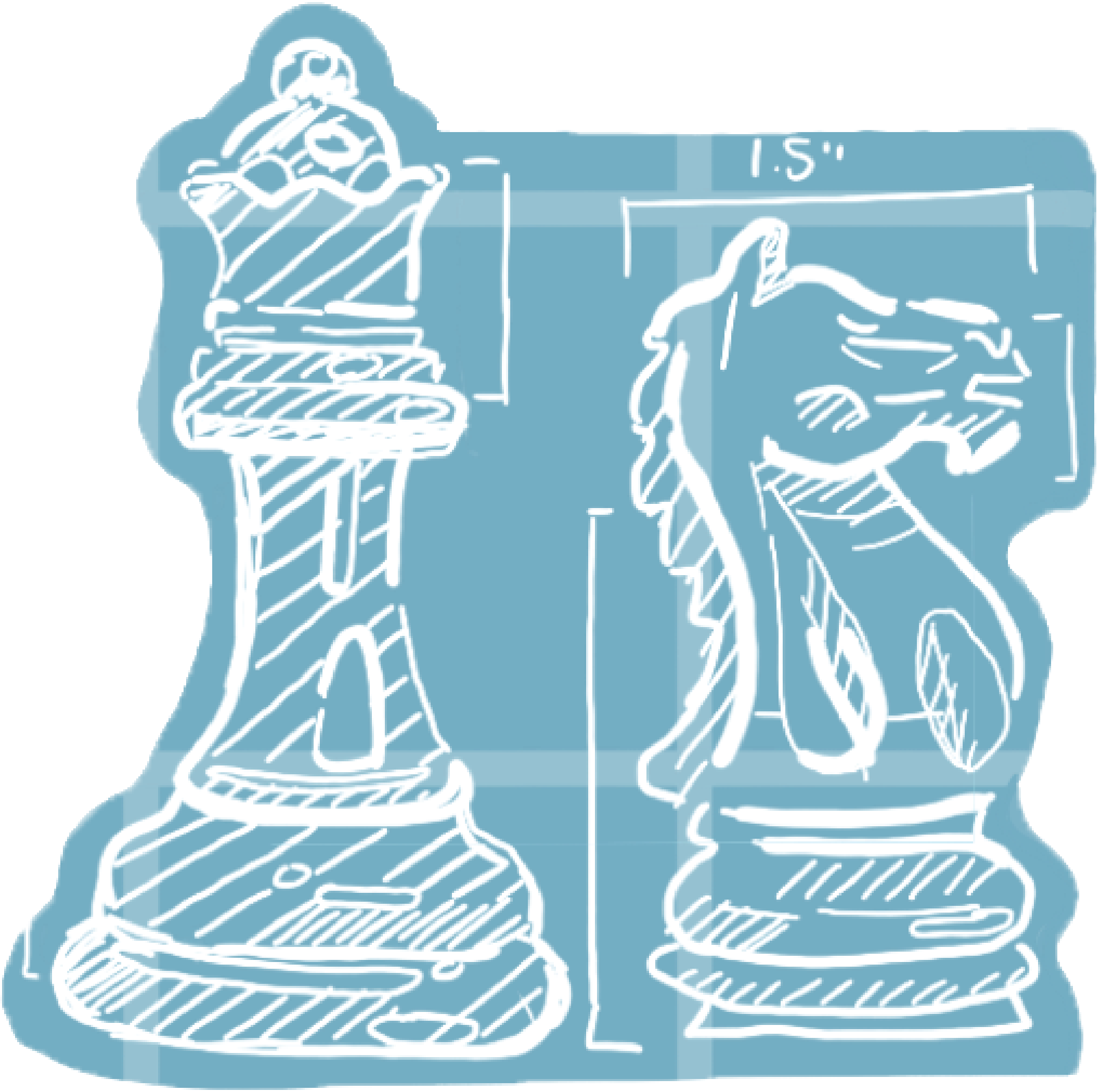 Two Chess Pieces Sticker