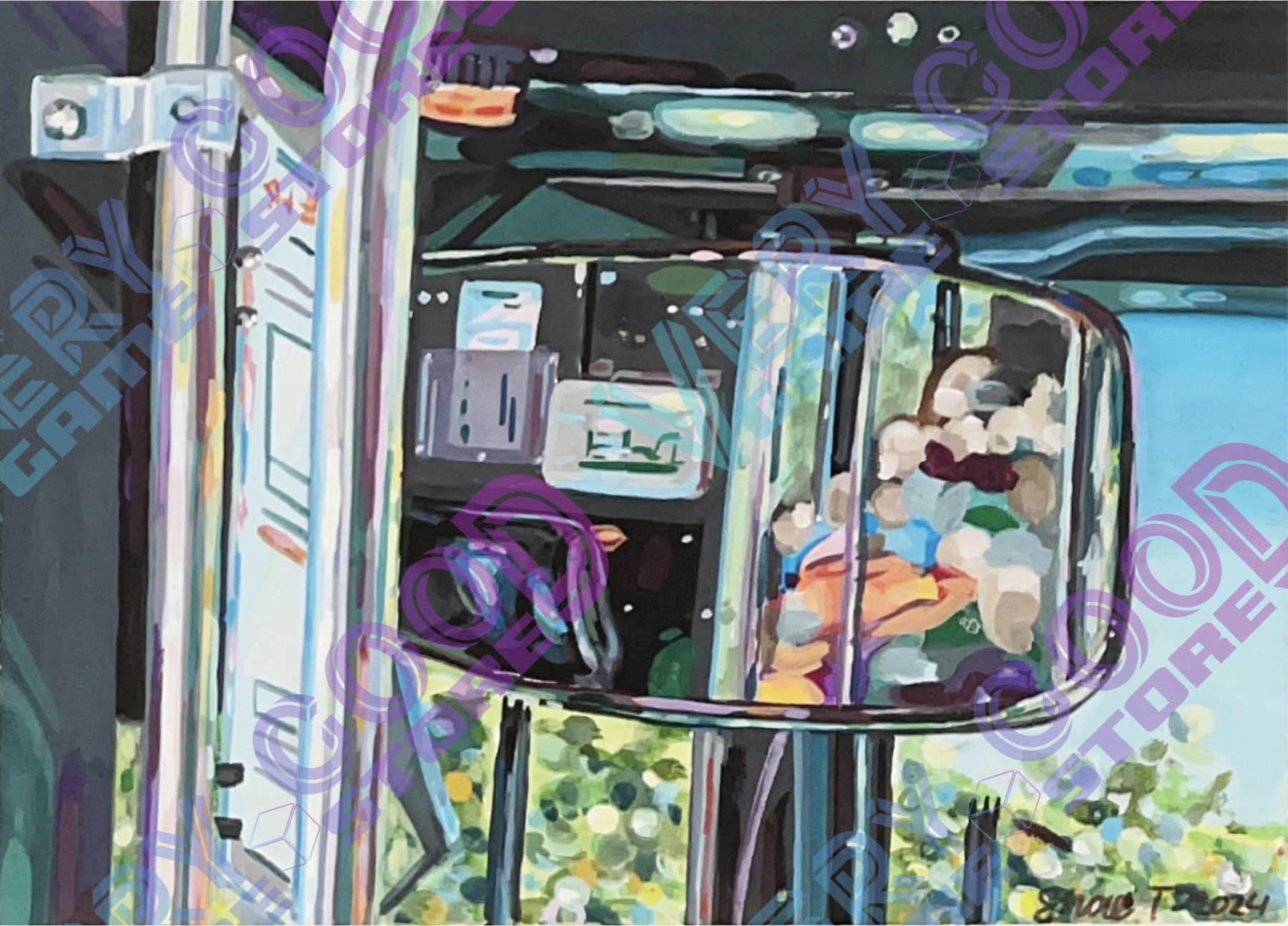 Bus Mirror 4x6 Print
