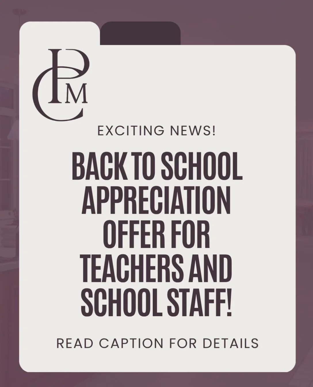 We are so appreciative of our teachers and school staff and since our practice is embedded in the Hollymead community near two local schools, we would love to offer teachers and school staff across the Charlottesville community an opportunity to try 