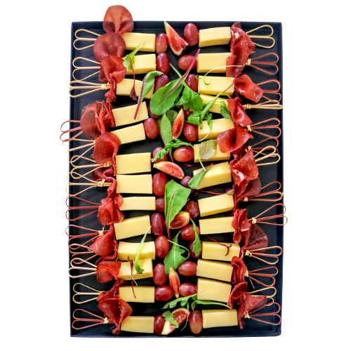 Comté, Pink Grape, & Prosciutto Skewers